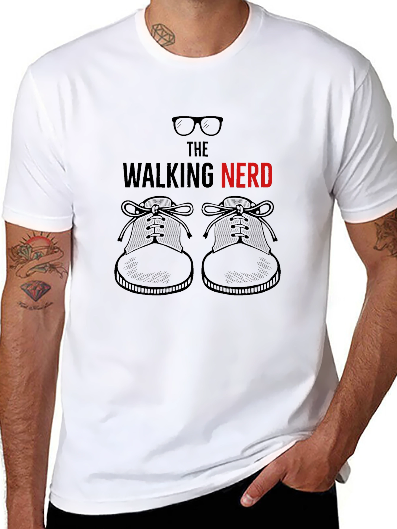 The Walking Nerd T-Shirt: Glasses & Shoes Graphic Tee