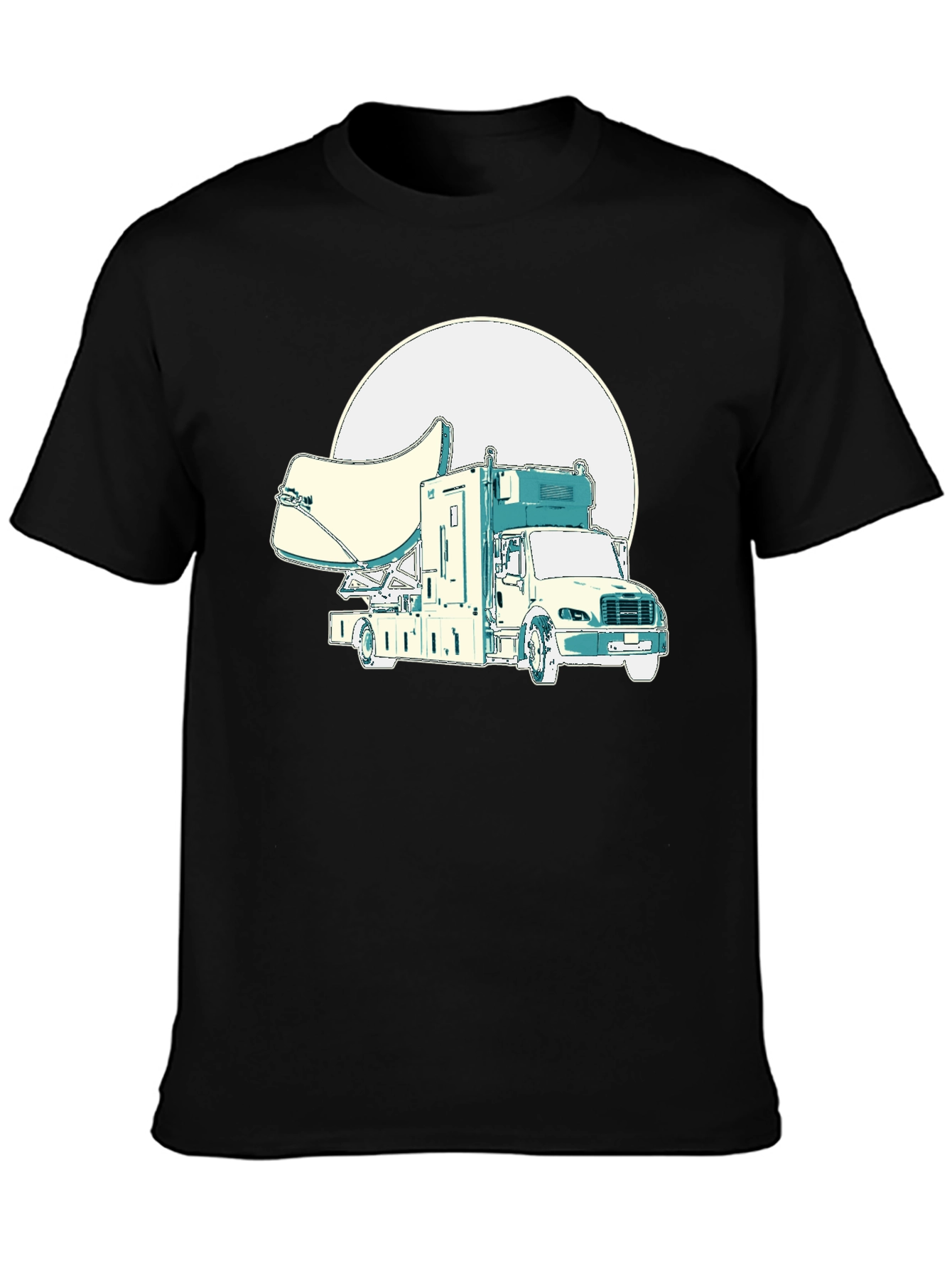 Satellite Truck Graphic T-Shirt - Novelty Tee