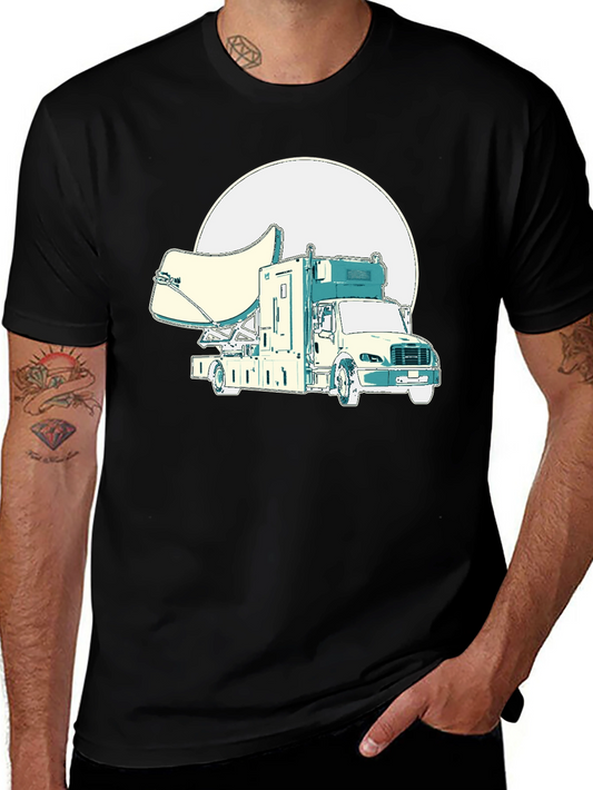 Satellite Truck Graphic T-Shirt - Novelty Tee