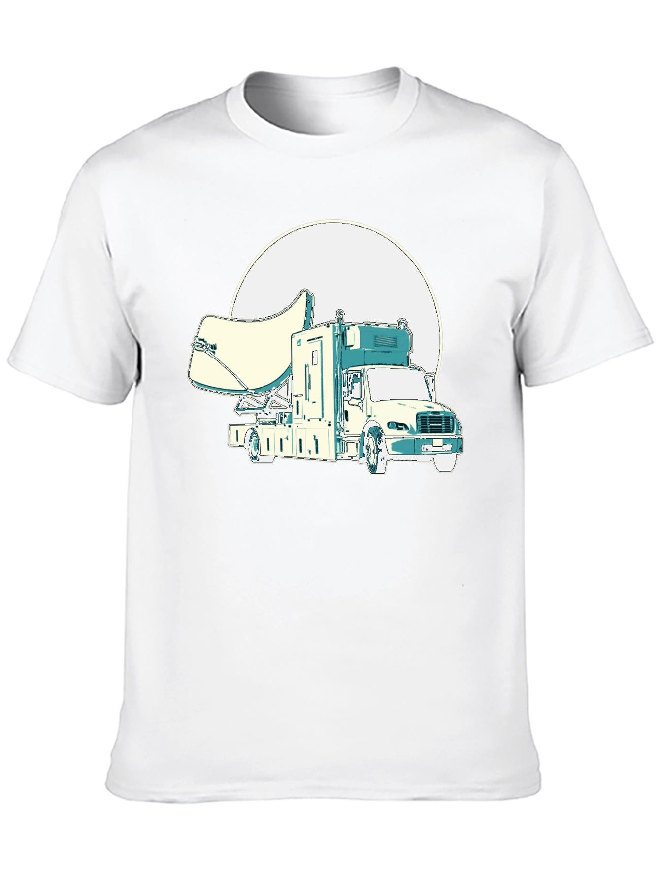Satellite Truck Graphic T-Shirt - Novelty Tee