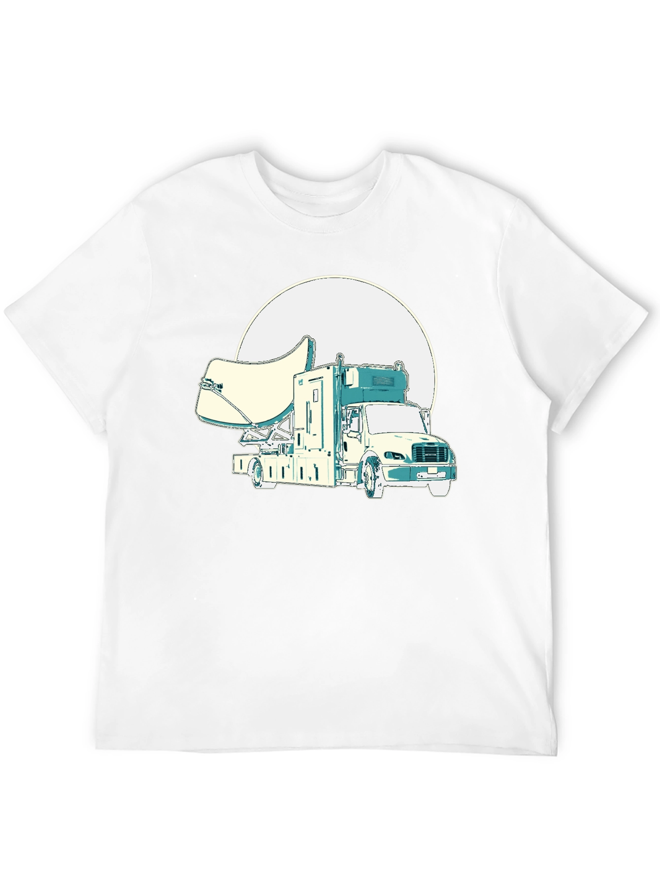 Satellite Truck Graphic T-Shirt - Novelty Tee