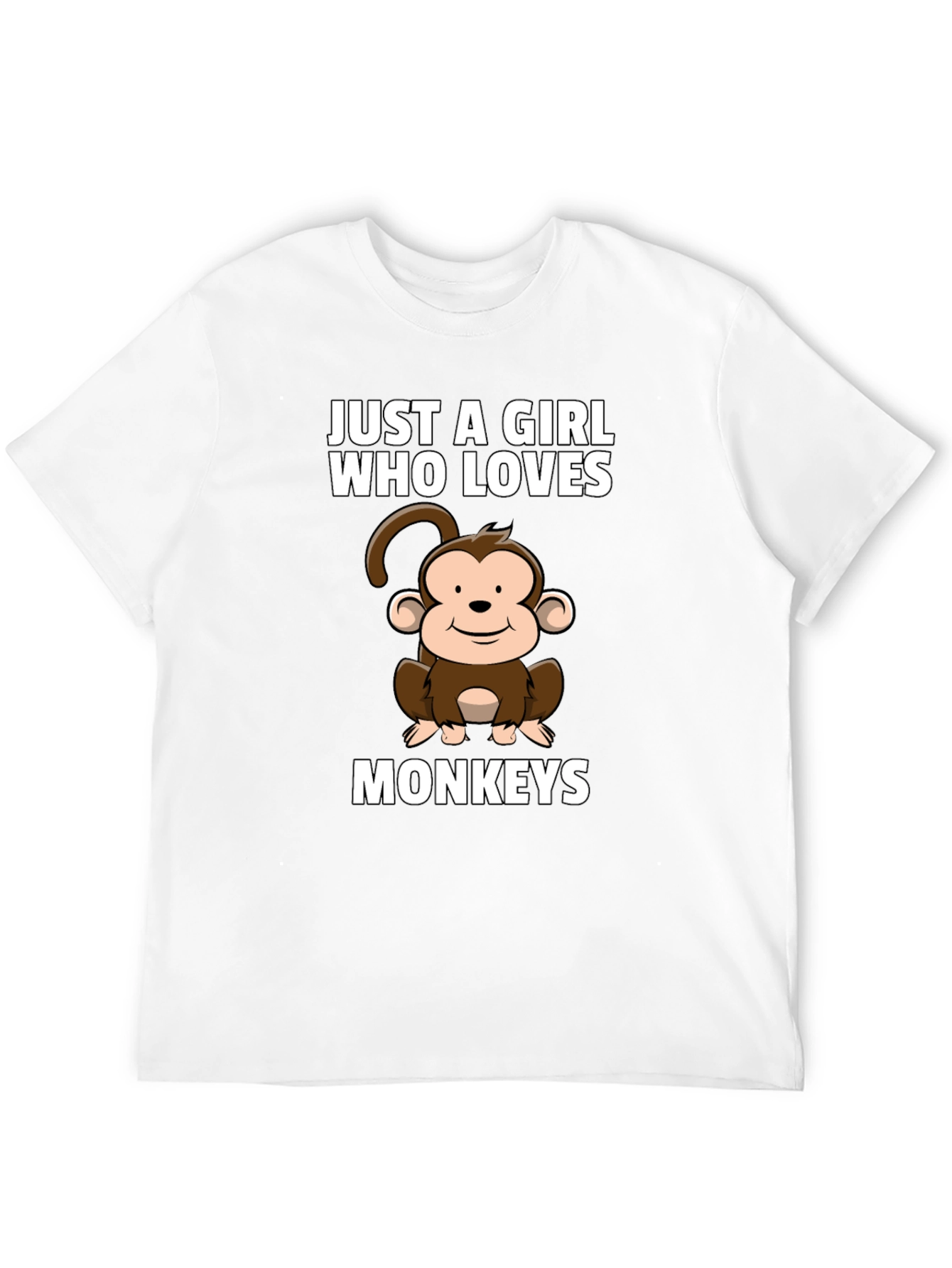 Just A Girl Who Loves Monkeys Black T-Shirt