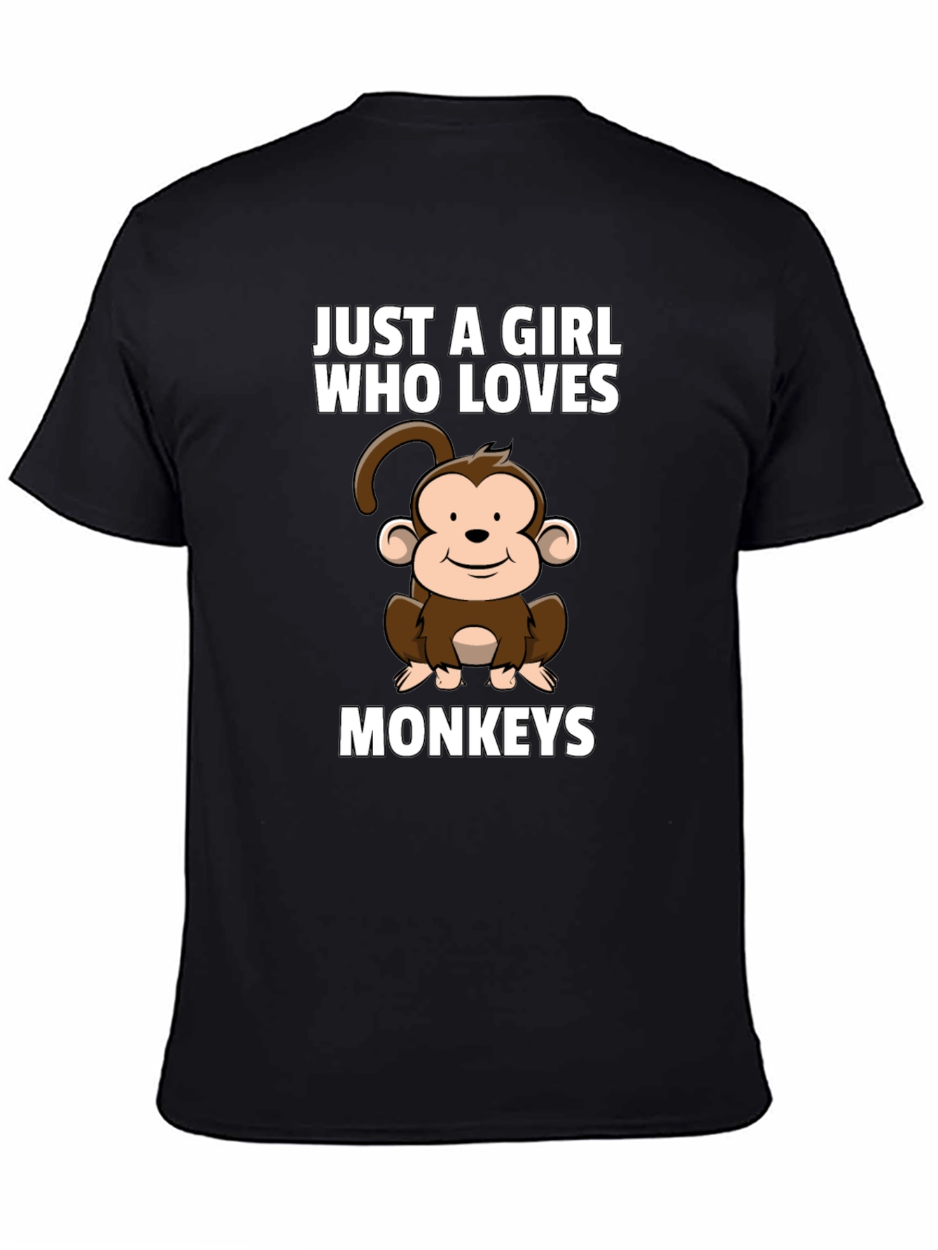 Just A Girl Who Loves Monkeys Black T-Shirt