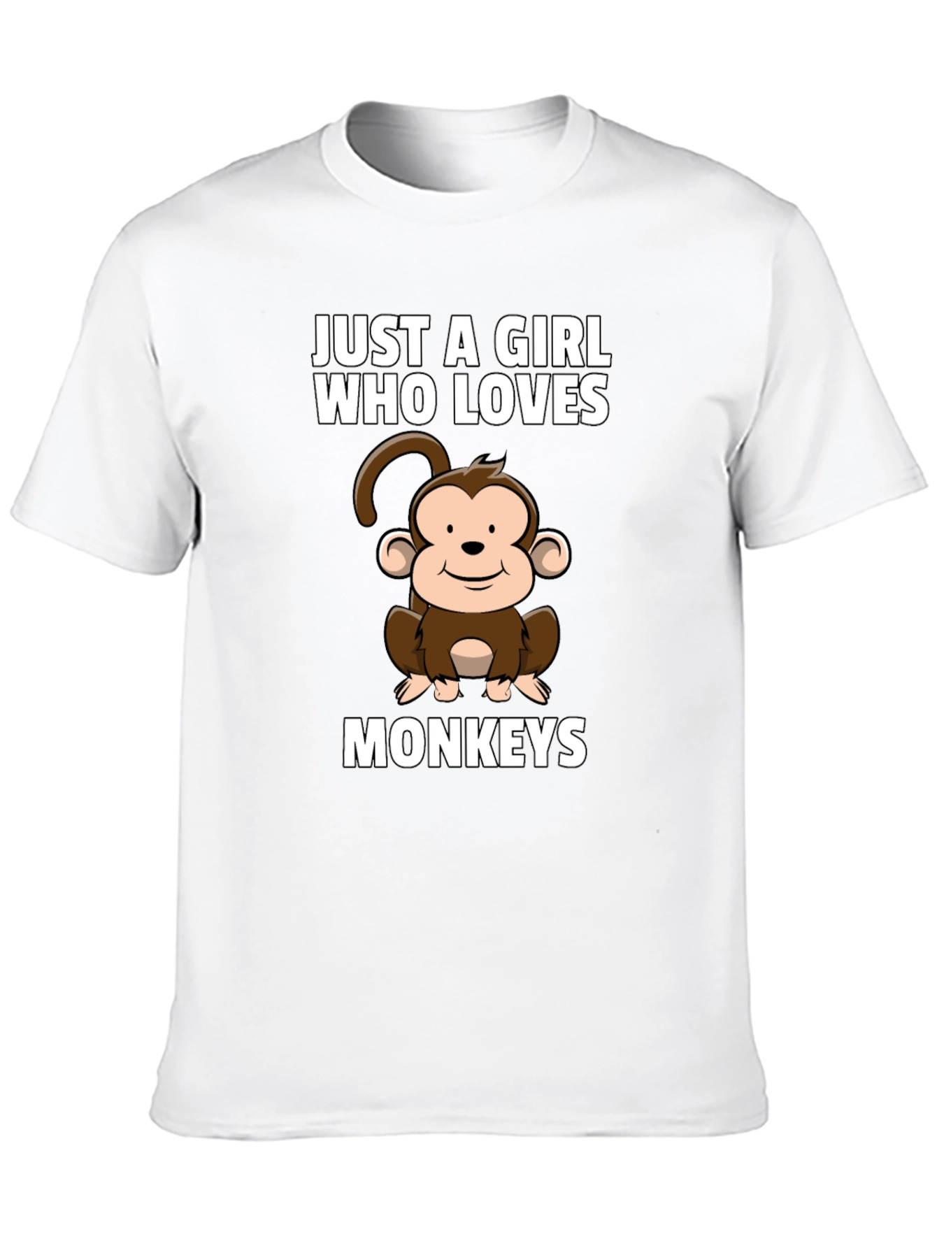 Just A Girl Who Loves Monkeys Black T-Shirt