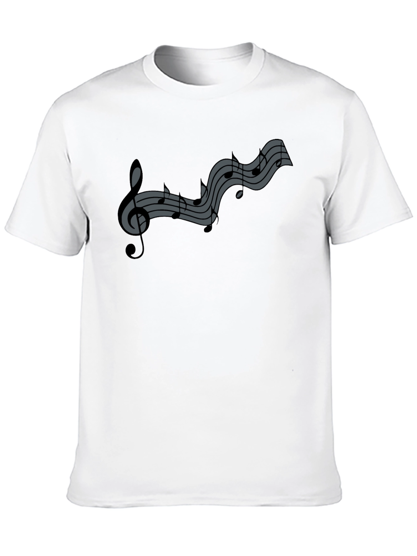 Musical Notes Graphic Tee - Black Cotton Comfort