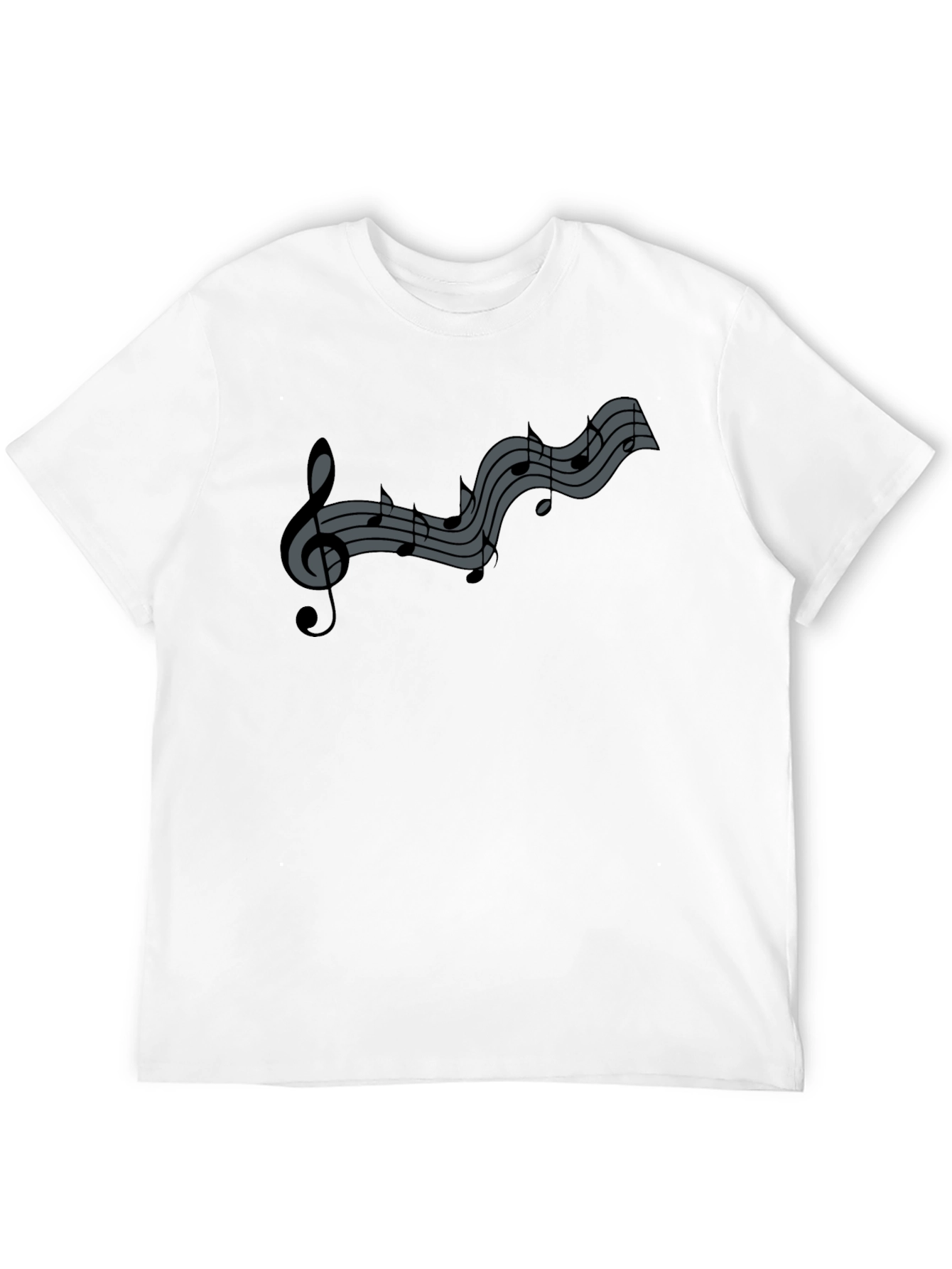 Musical Notes Graphic Tee - Black Cotton Comfort
