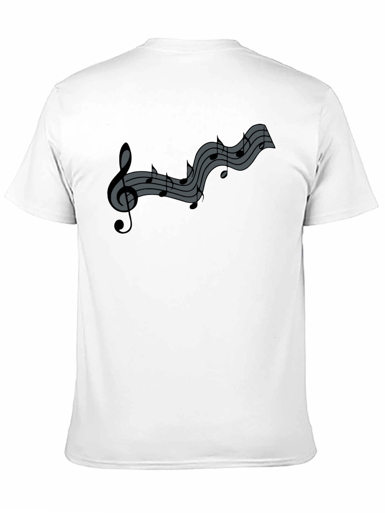 Musical Notes Graphic Tee - Black Cotton Comfort
