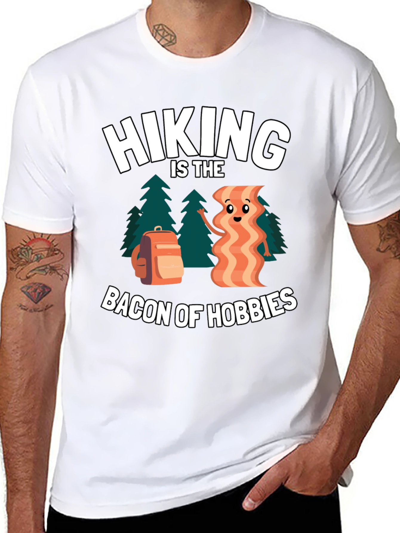 Hiking is the Bacon of Hobbies Black T-Shirt