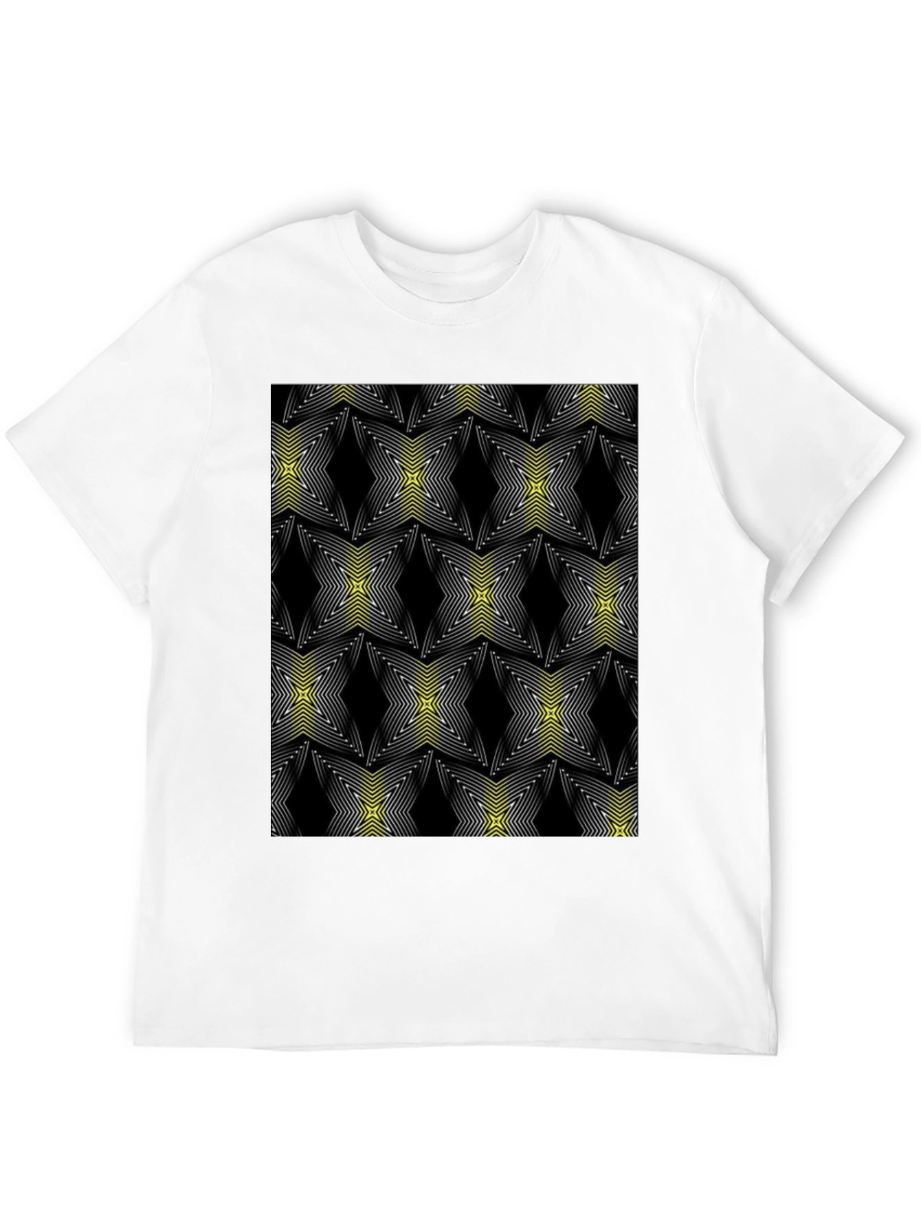 Abstract Star Pattern Black Tee