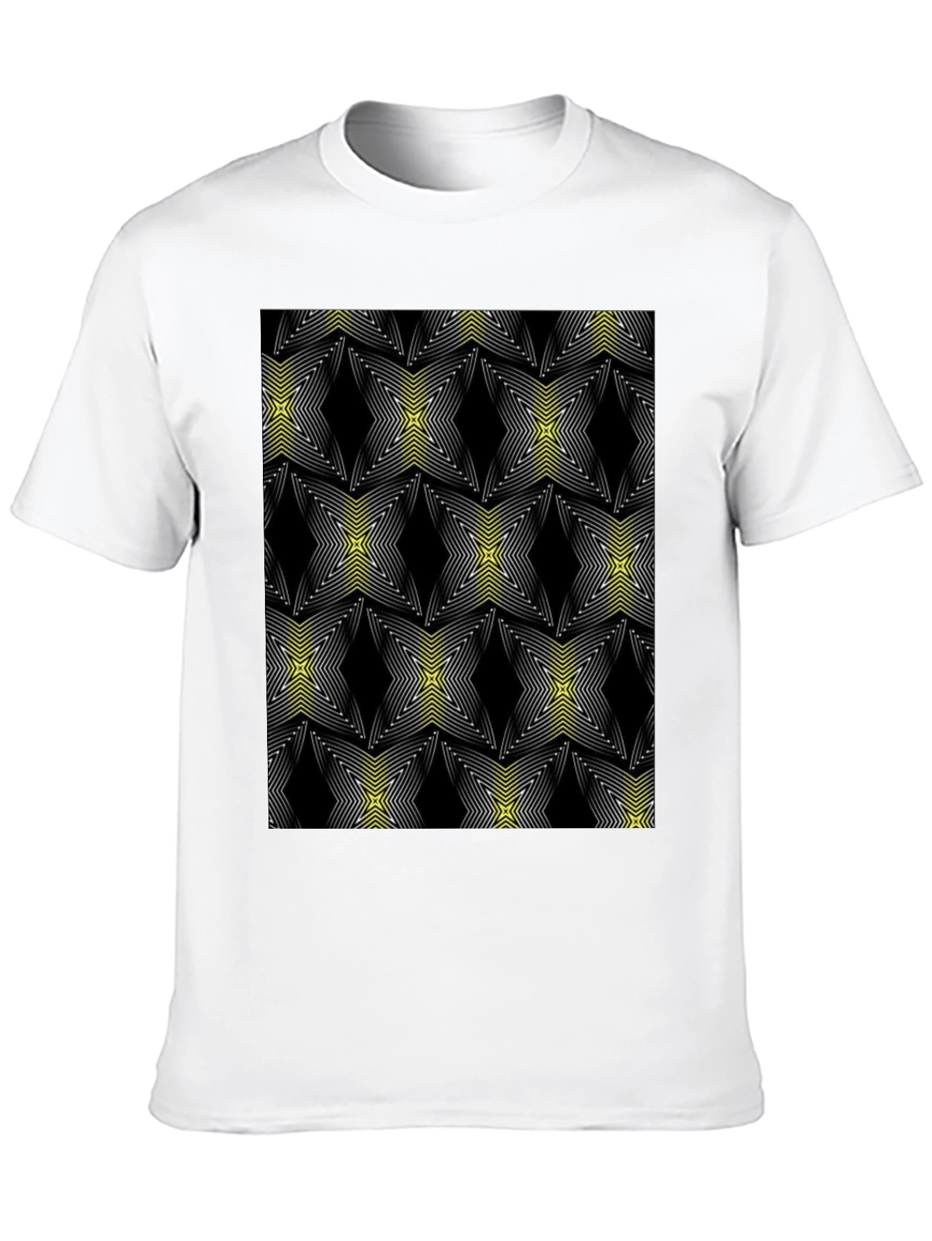 Abstract Star Pattern Black Tee