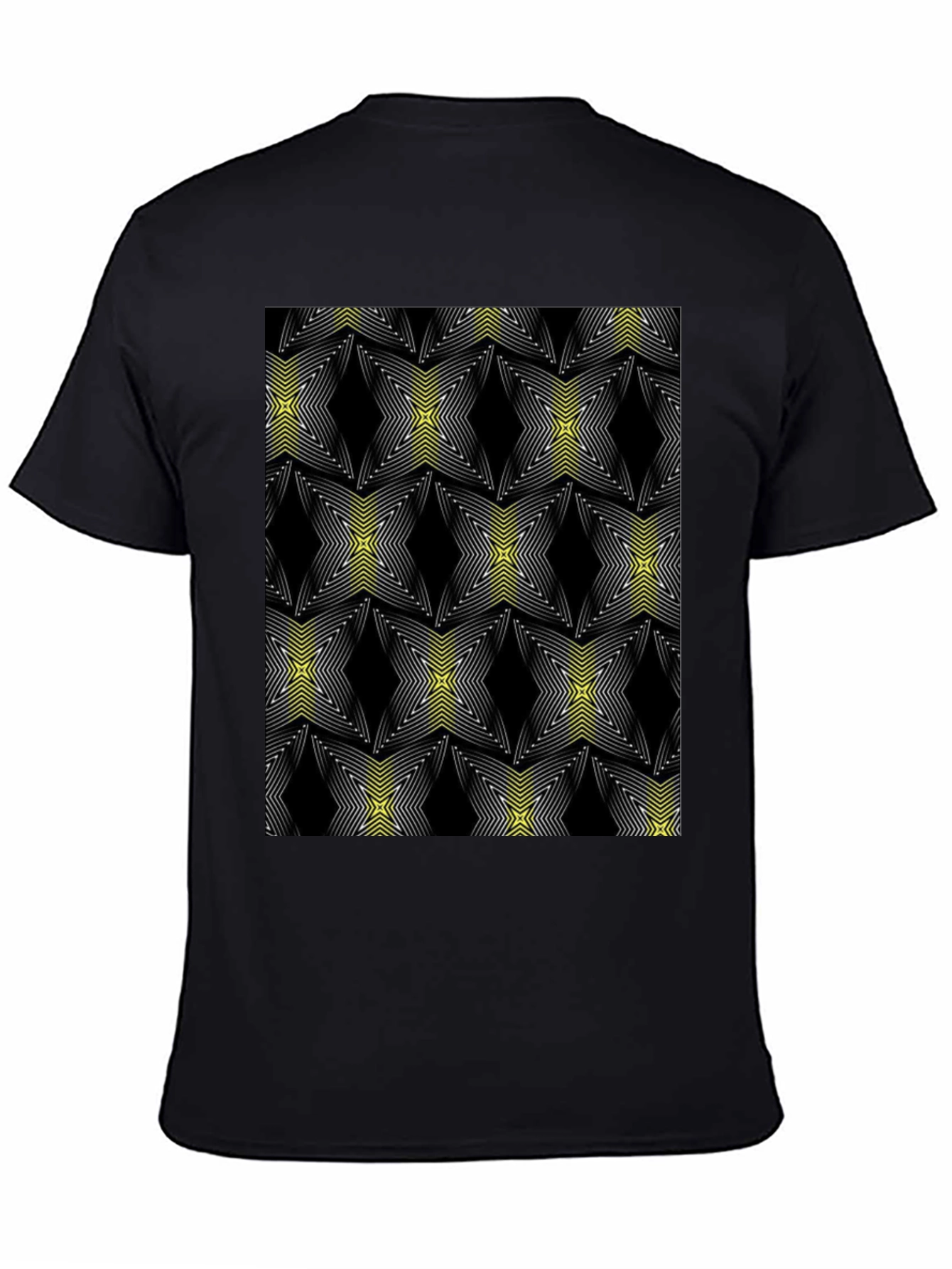 Abstract Star Pattern Black Tee
