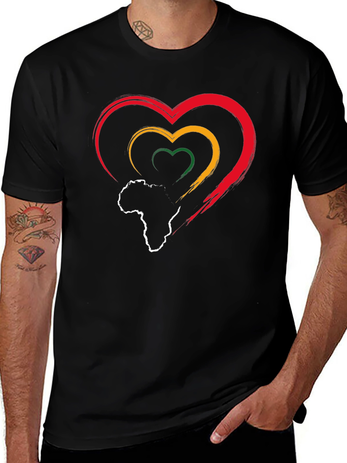 Pan-African Pride Heart T-Shirt