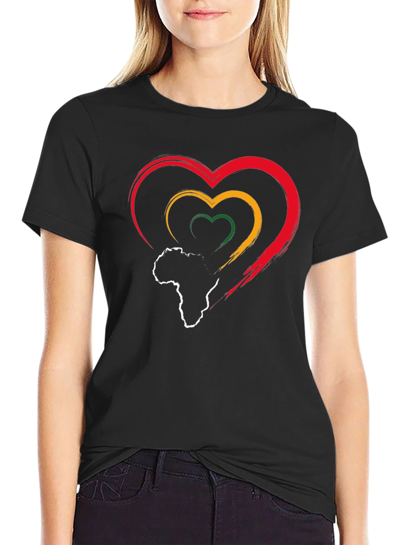 Pan-African Pride Heart T-Shirt