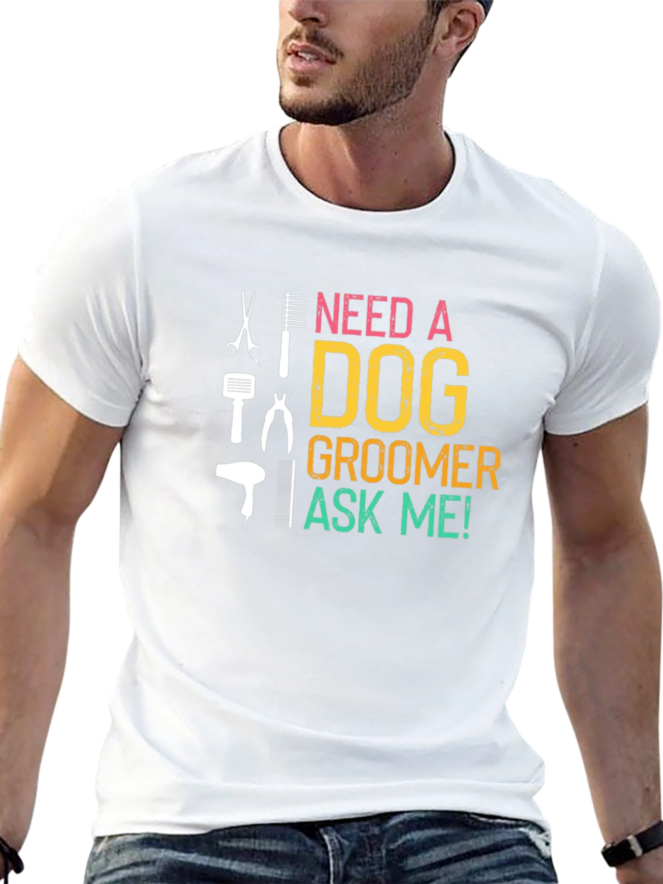 Need a Dog Groomer? Ask Me! Black T-Shirt