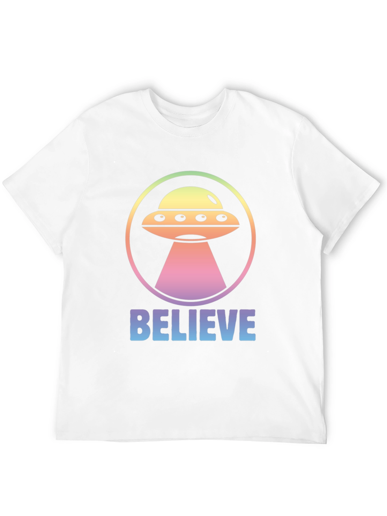 Believe Alien UFO Graphic T-Shirt - Black