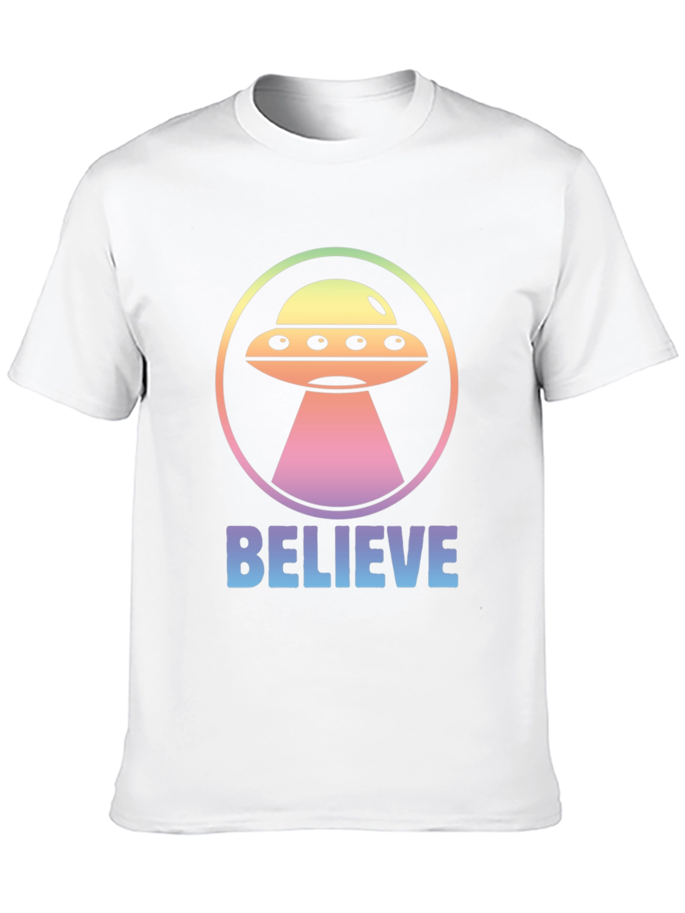 Believe Alien UFO Graphic T-Shirt - Black