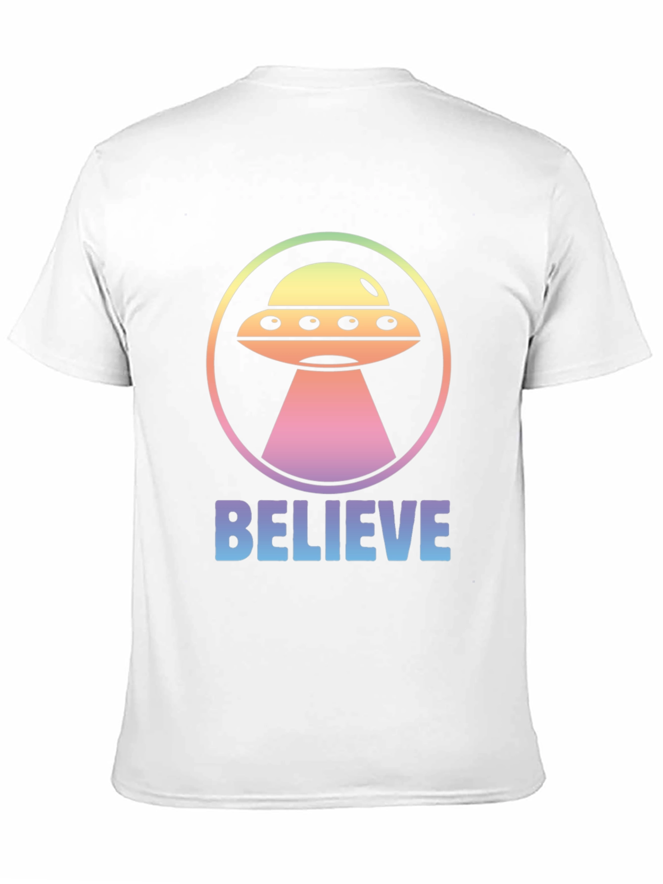 Believe Alien UFO Graphic T-Shirt - Black