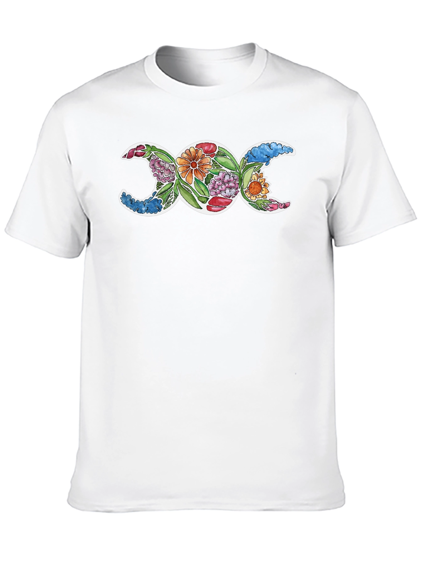 Floral Triple Moon Goddess T-Shirt