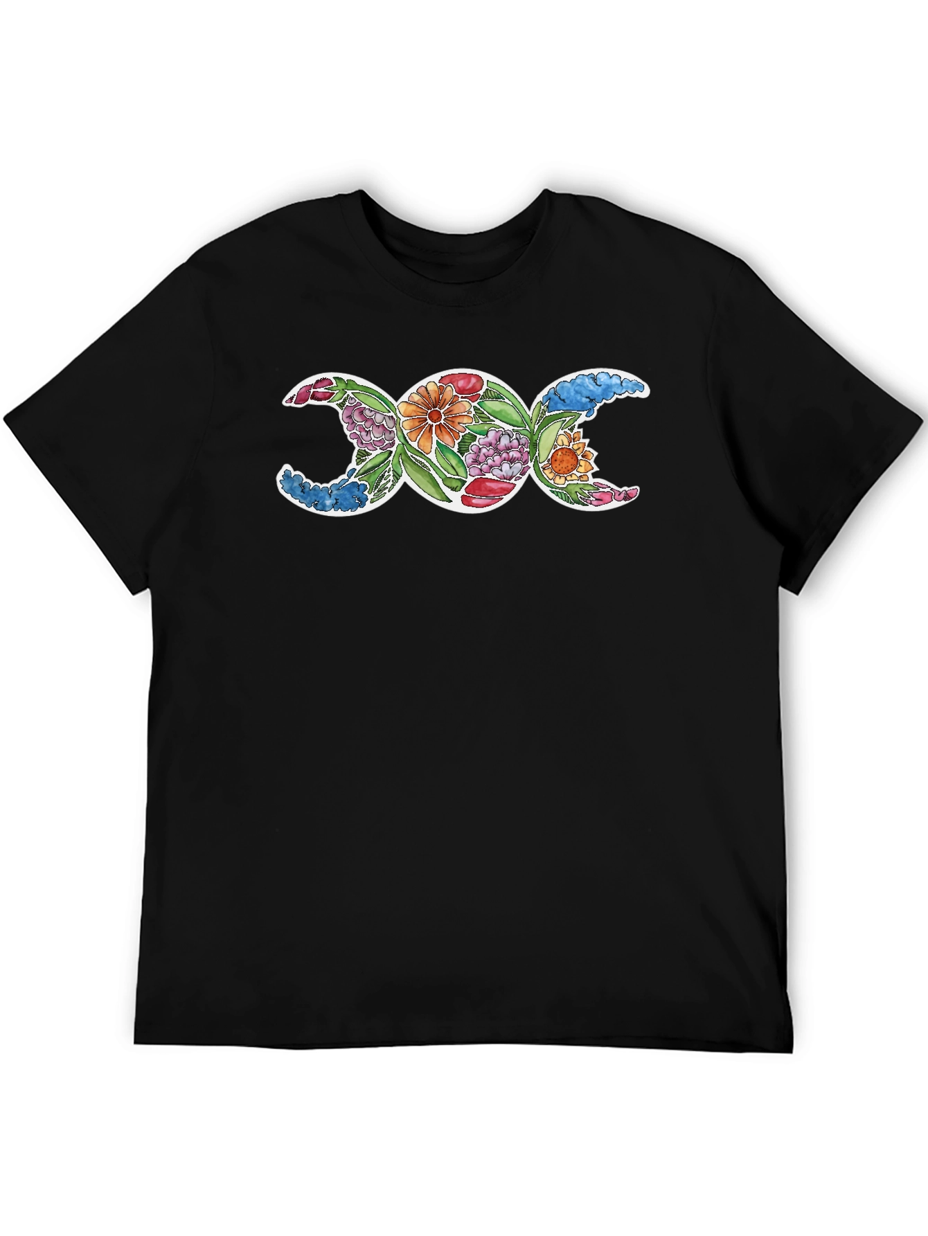 Floral Triple Moon Goddess T-Shirt