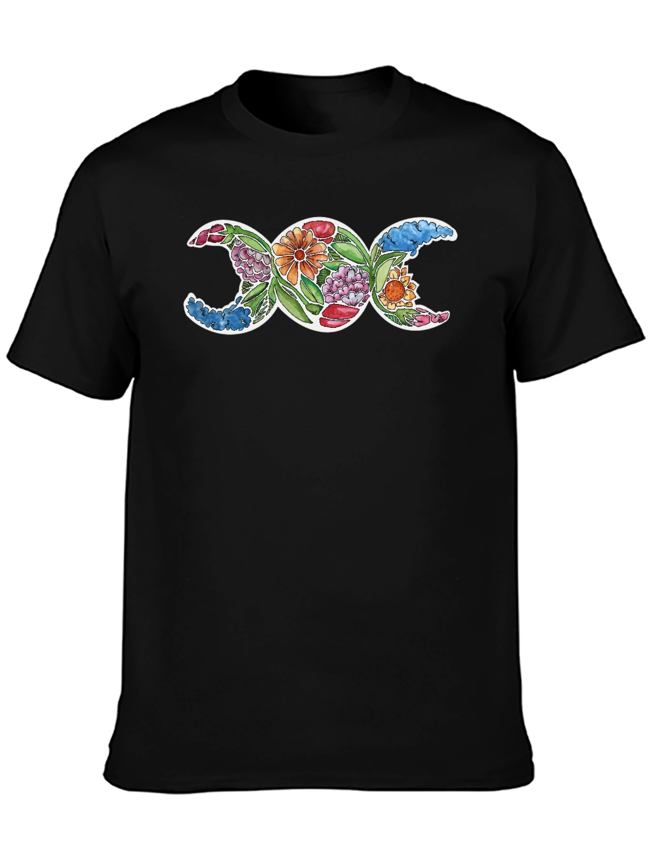 Floral Triple Moon Goddess T-Shirt