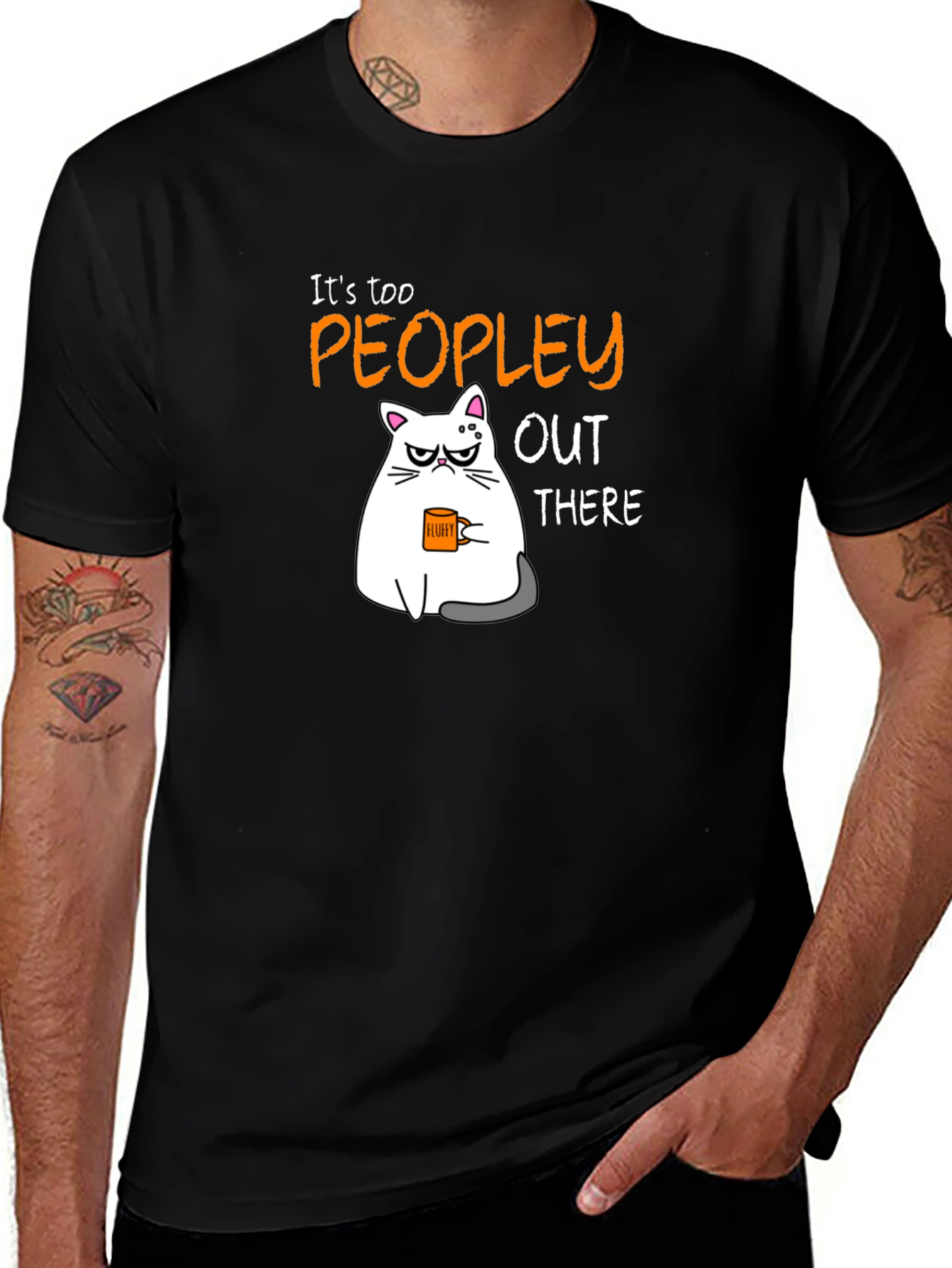 Too Peopley Cat Graphic T-Shirt