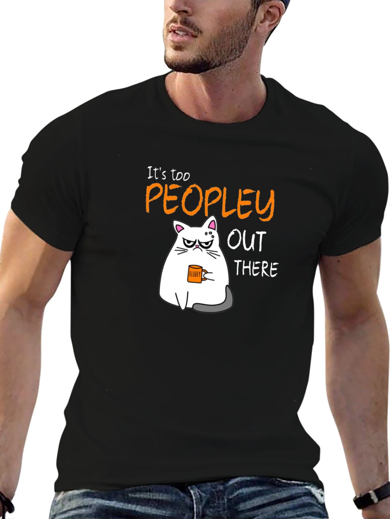 Too Peopley Cat Graphic T-Shirt