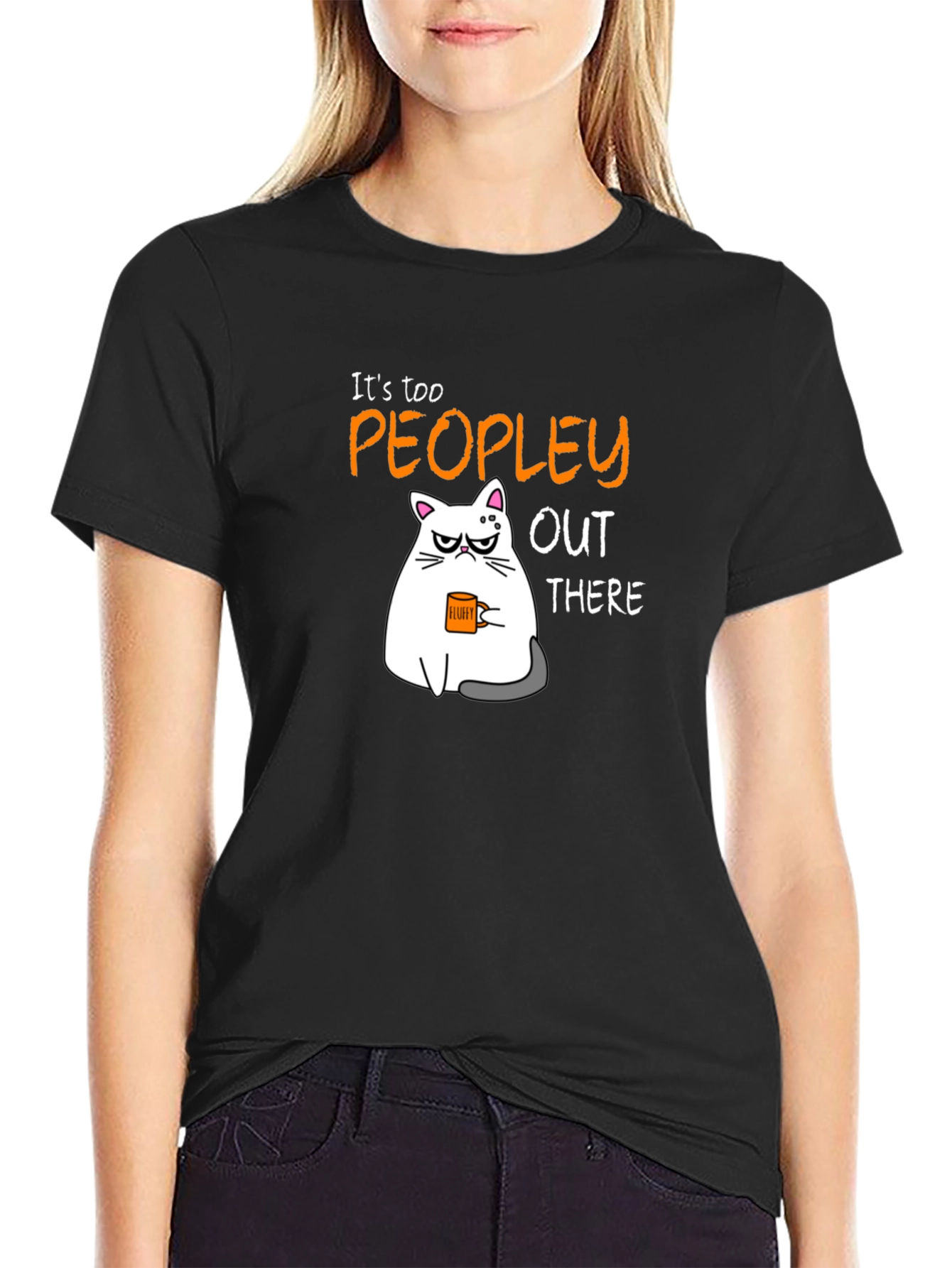 Too Peopley Cat Graphic T-Shirt