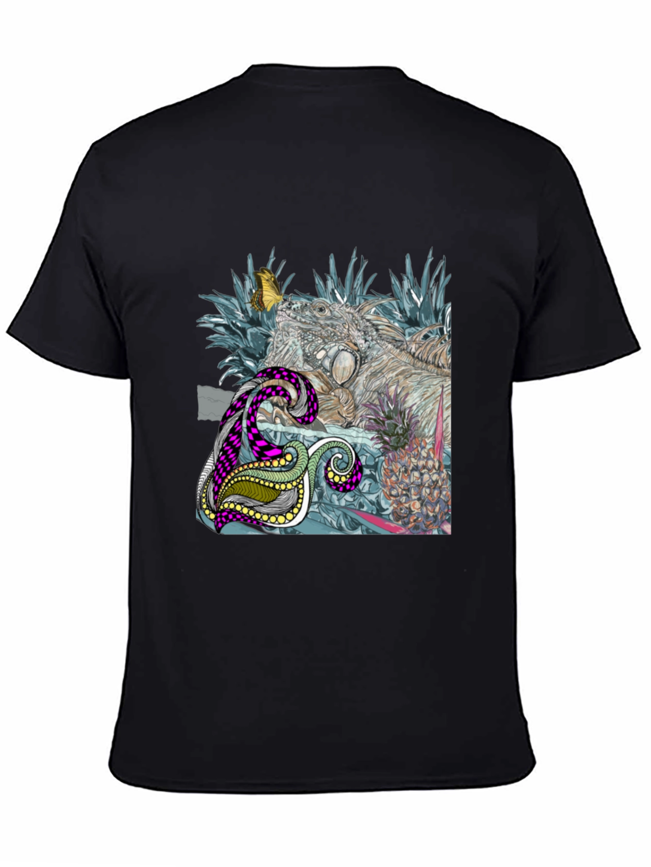 Iguana Butterfly Graphic Print Crew Neck T-Shirt