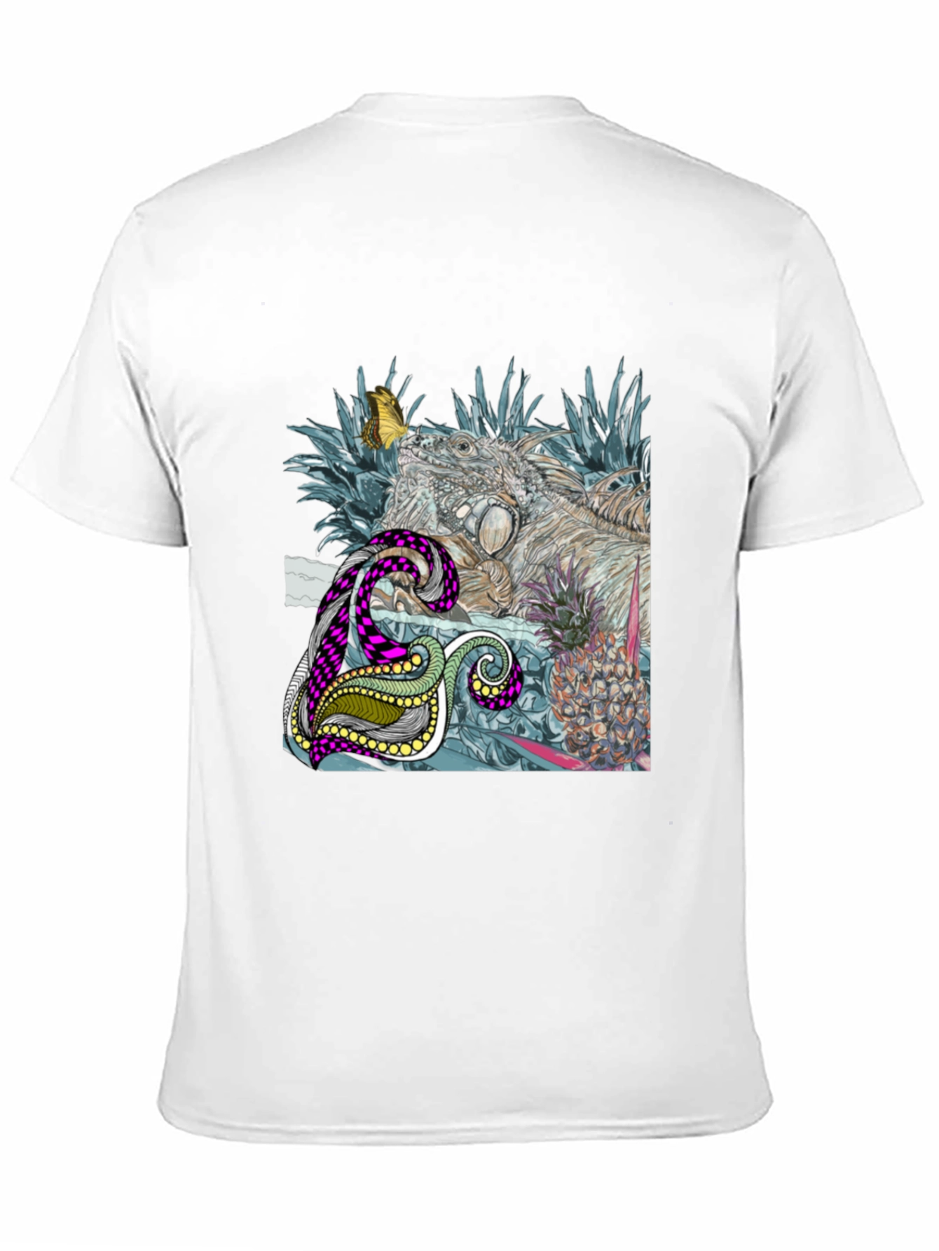 Iguana Butterfly Graphic Print Crew Neck T-Shirt