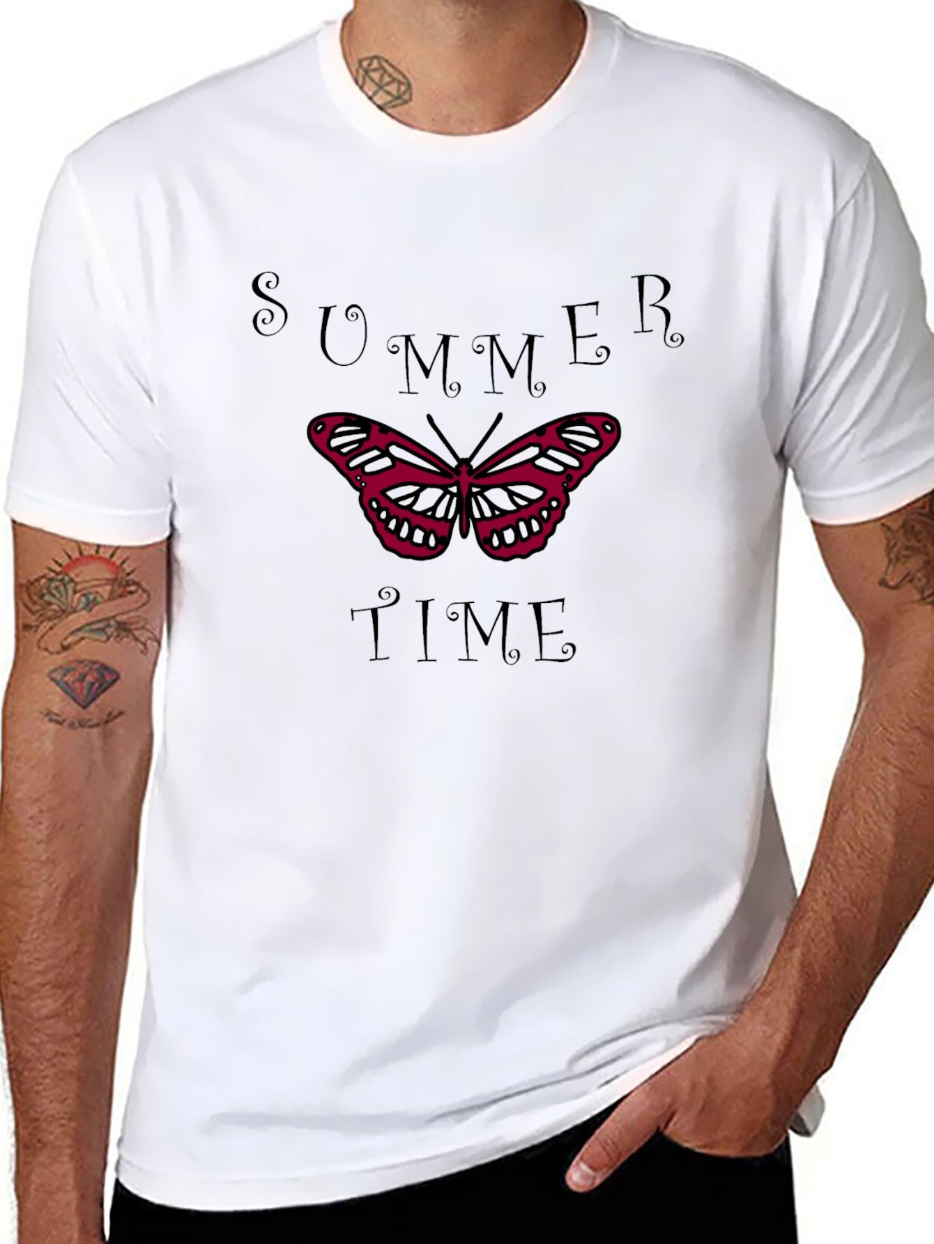Summer Time Butterfly Graphic Tee