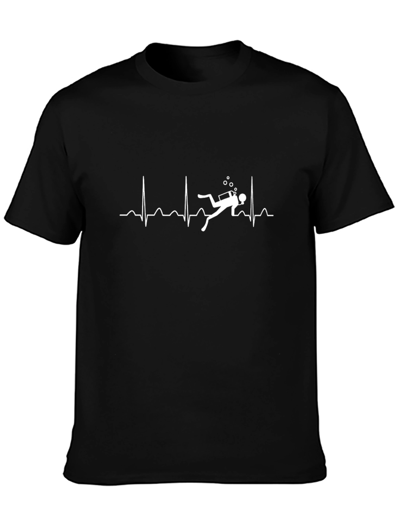 Divers Heartbeat Graphic T-Shirt - Black