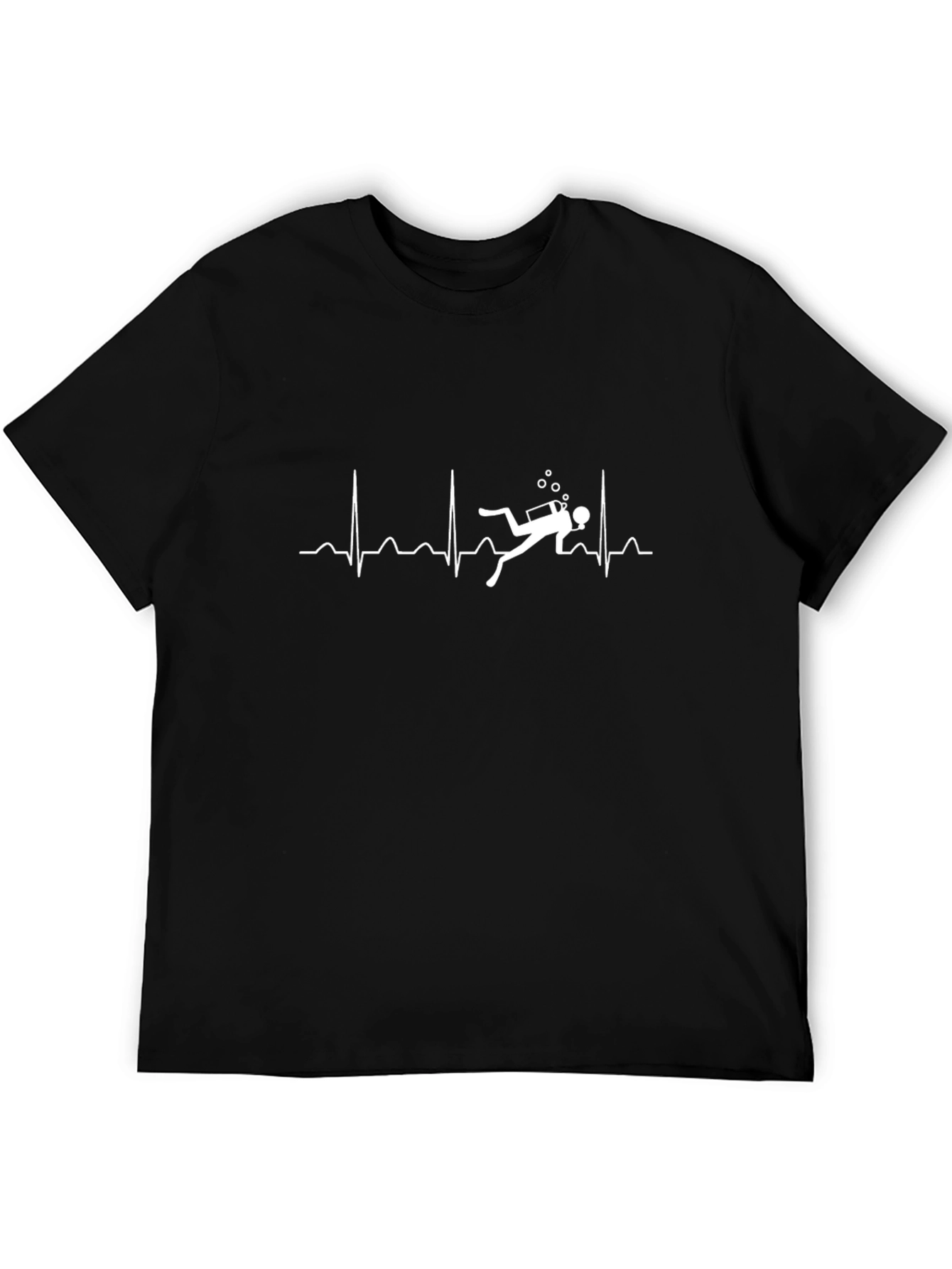 Divers Heartbeat Graphic T-Shirt - Black