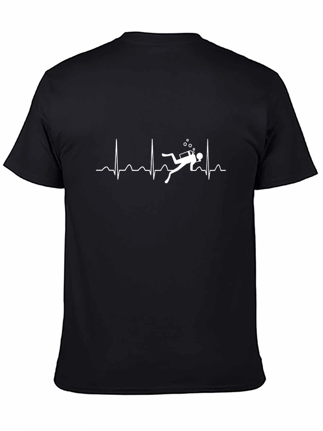 Divers Heartbeat Graphic T-Shirt - Black