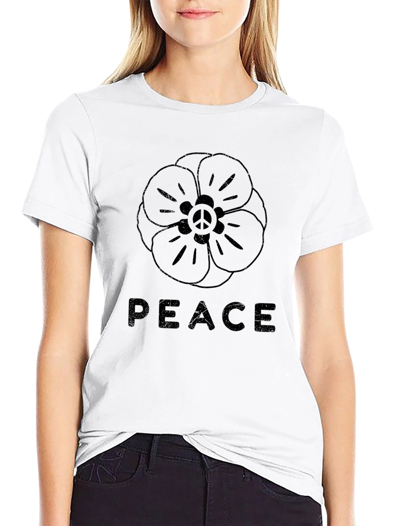 Peace Flower Graphic T-Shirt