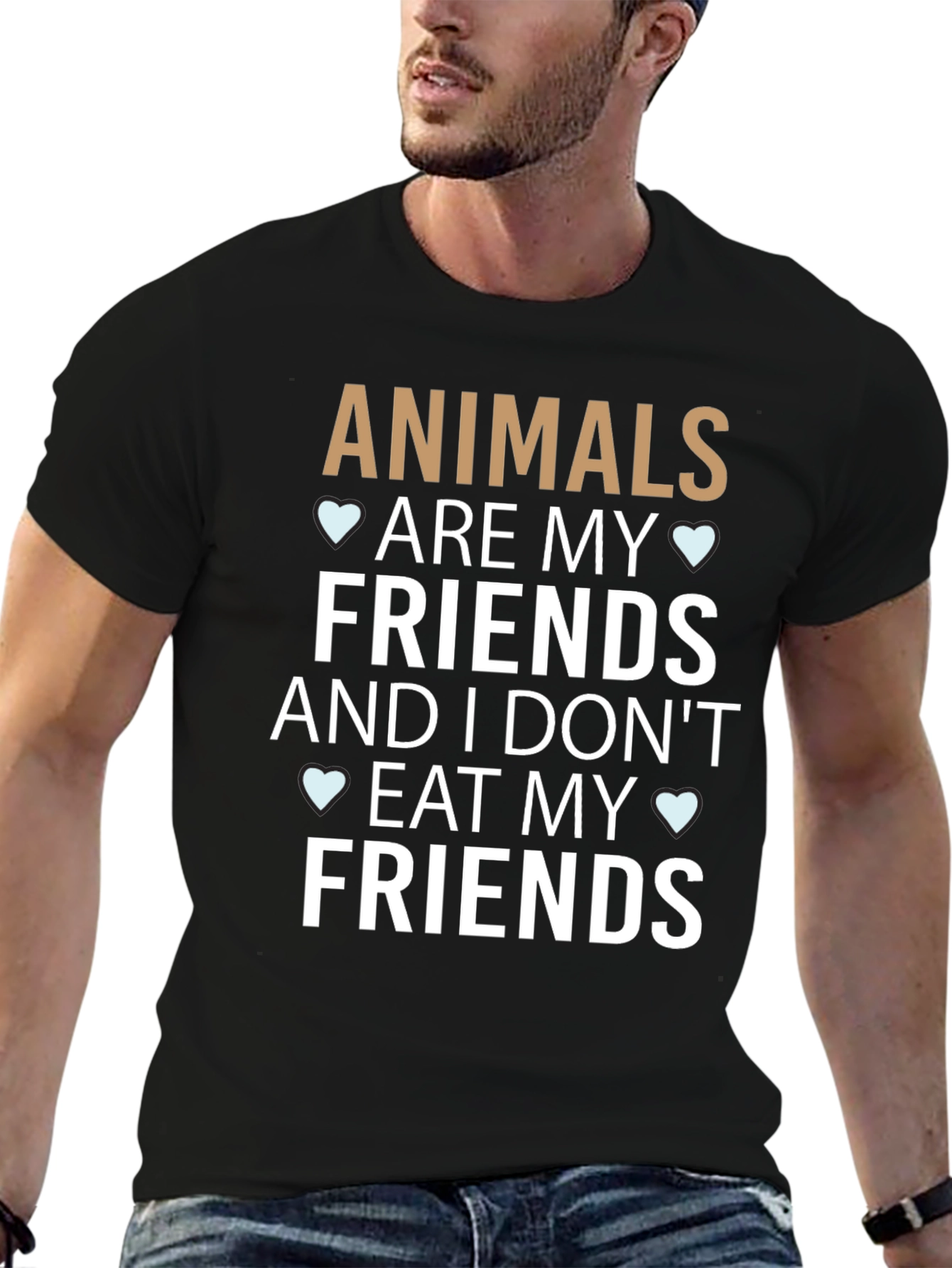 Vegan Graphic Tee - Animals Are My Friends T-Shirt