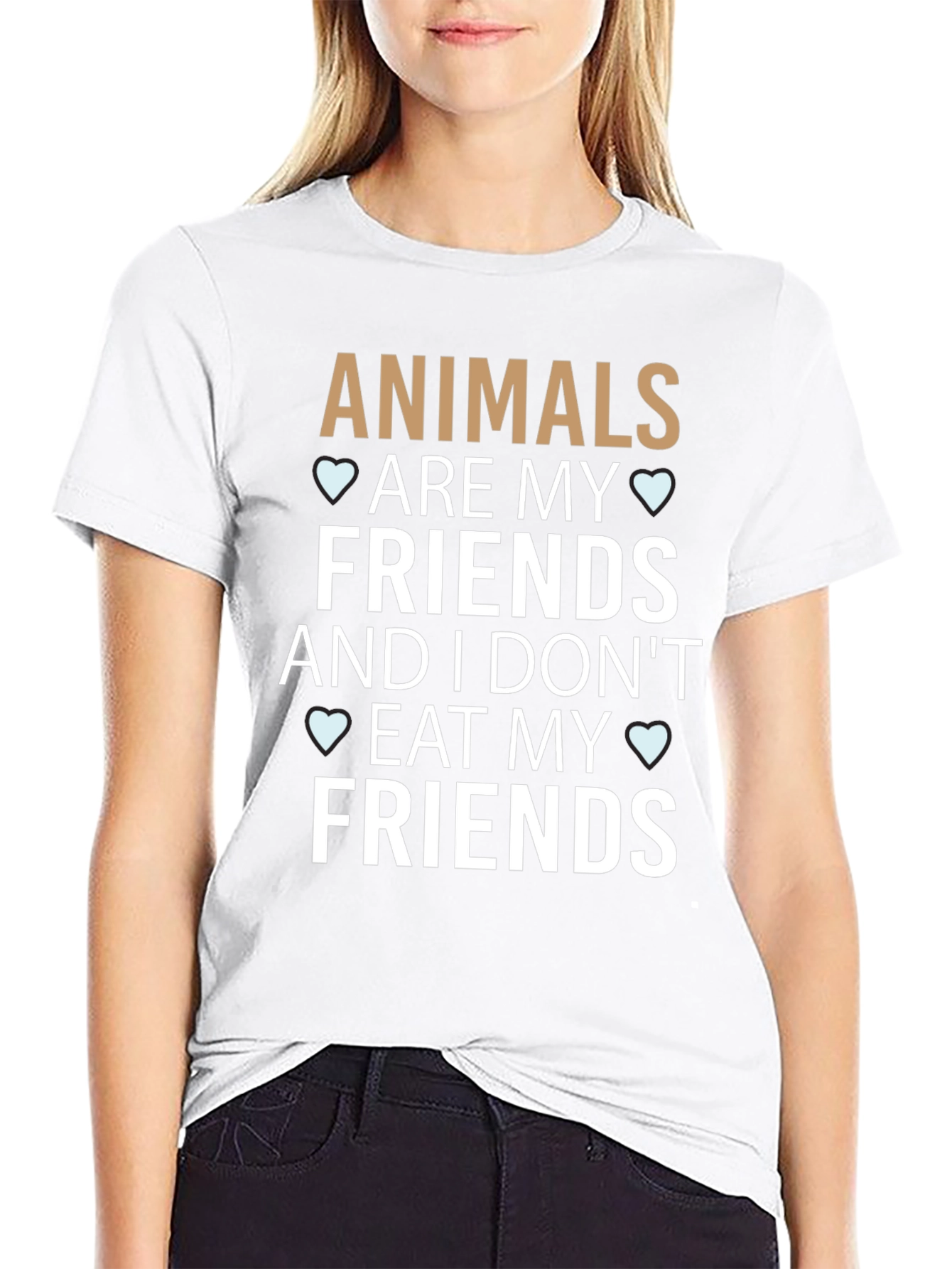 Vegan Graphic Tee - Animals Are My Friends T-Shirt