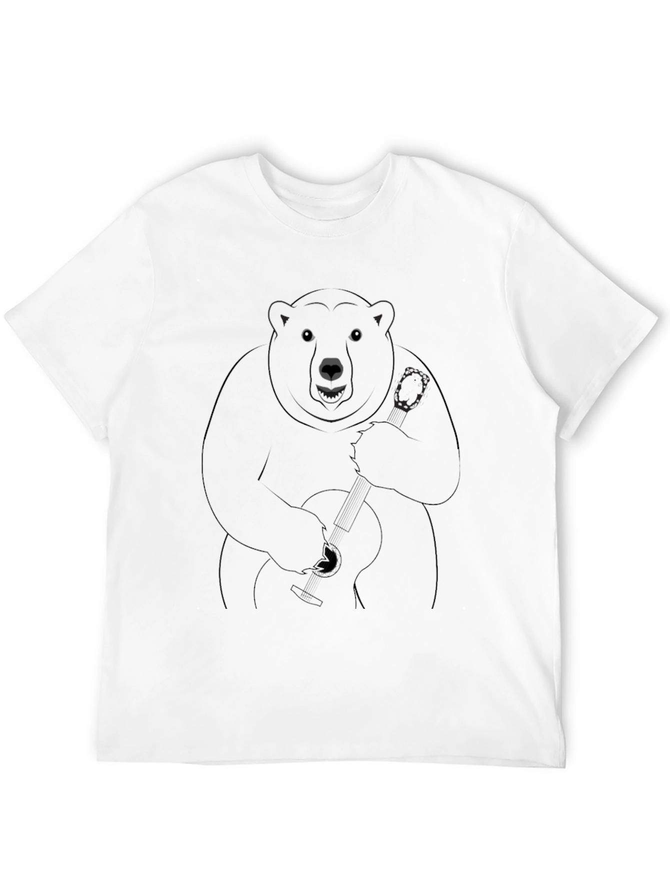 Bear Playing Guitar Graphic T-Shirt - Soft Cotton