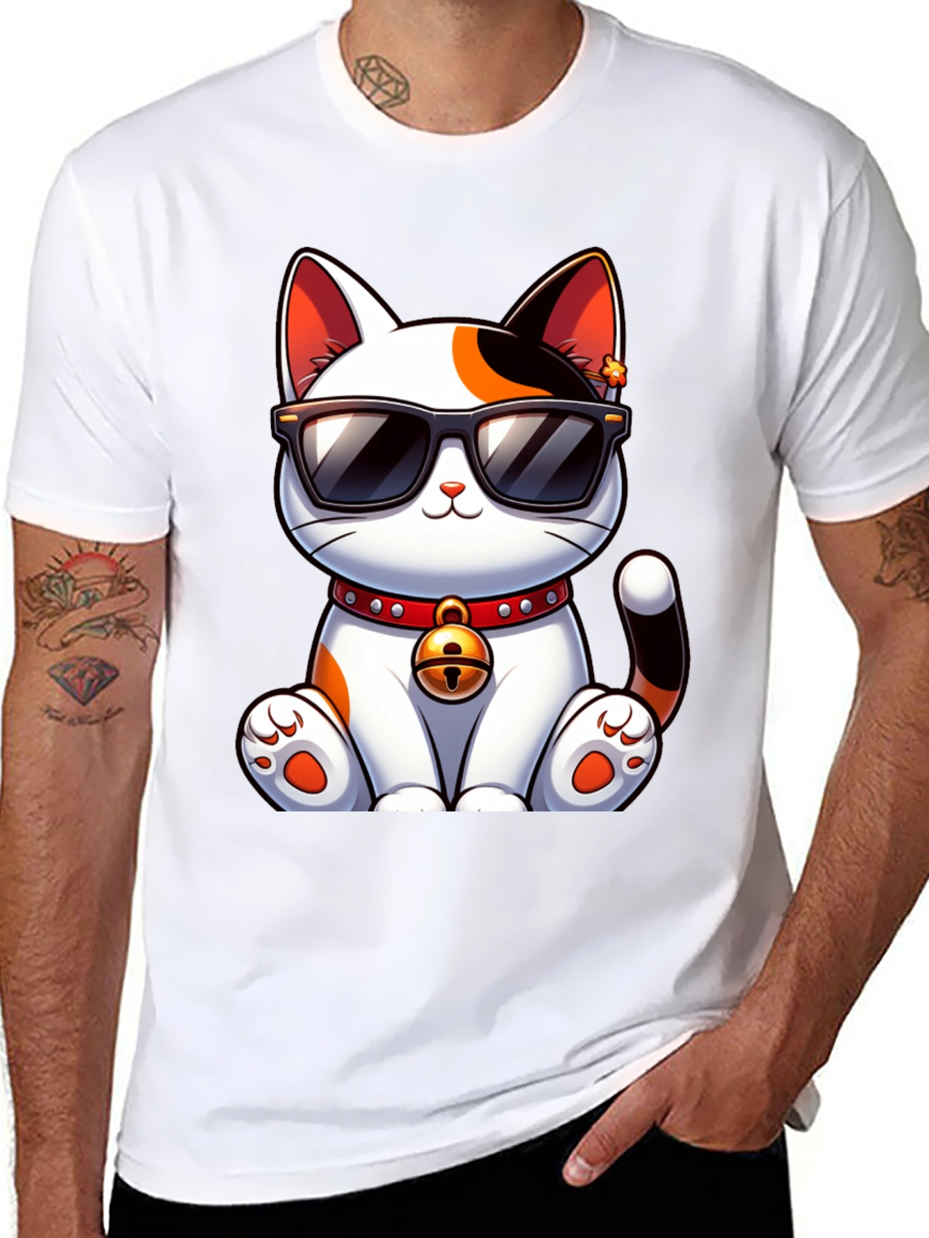 Cool Cat T-Shirt - Trendy Feline Graphic Tee