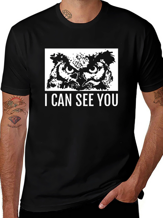 Owl Vision T-Shirt - I Can See You Black Tee