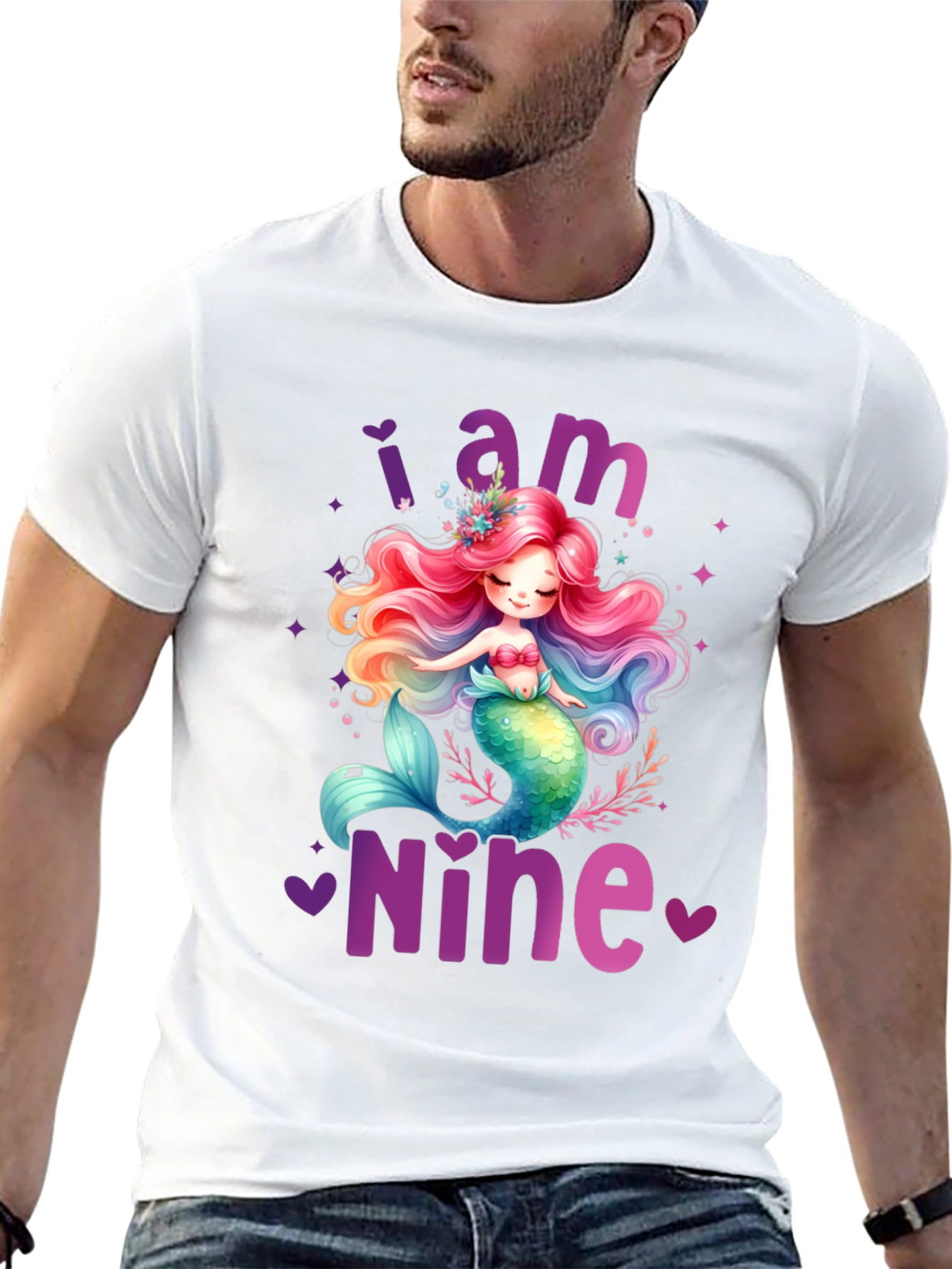 Mermaid Birthday Girl Shirt - I am Nine!