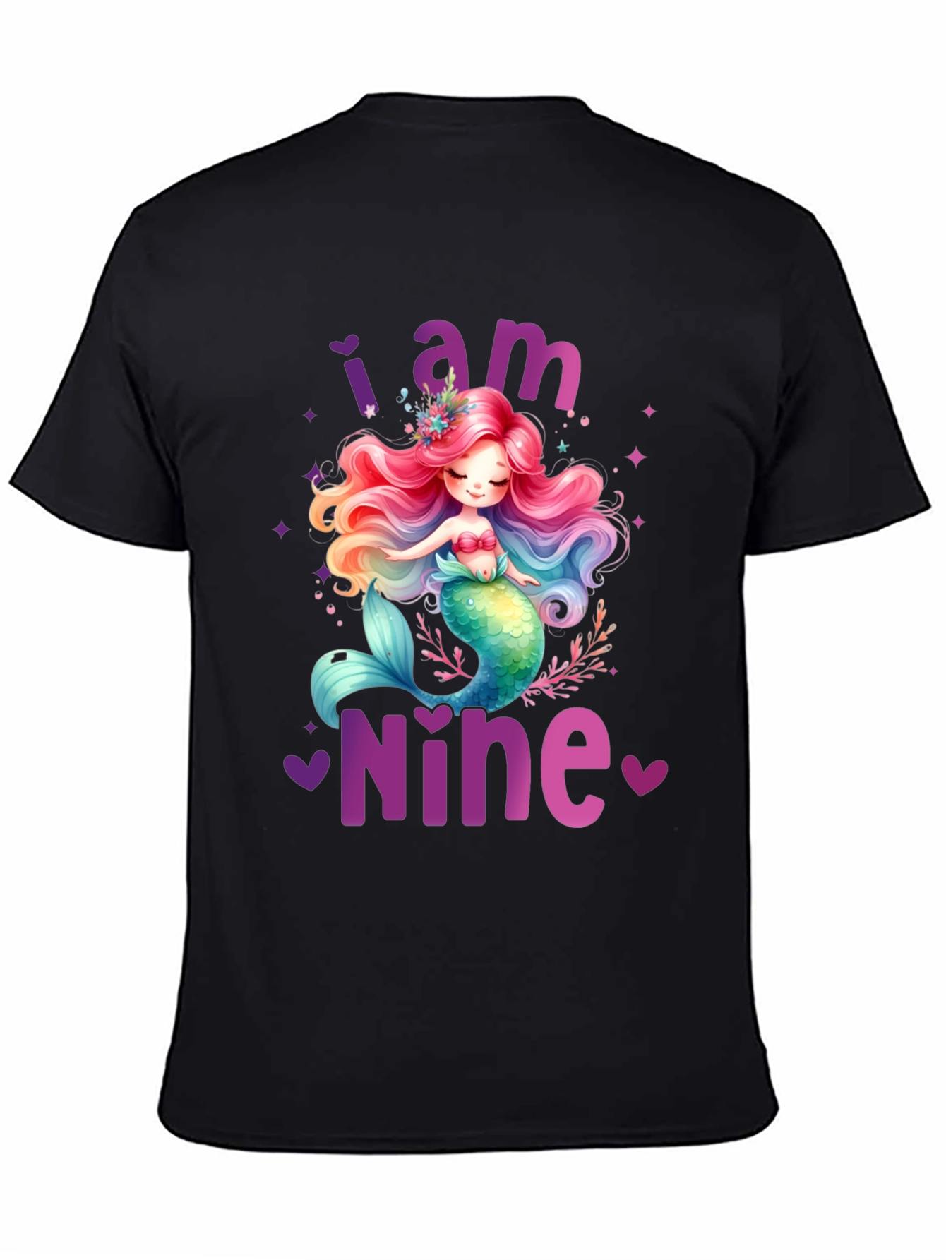 Mermaid Birthday Girl Shirt - I am Nine!