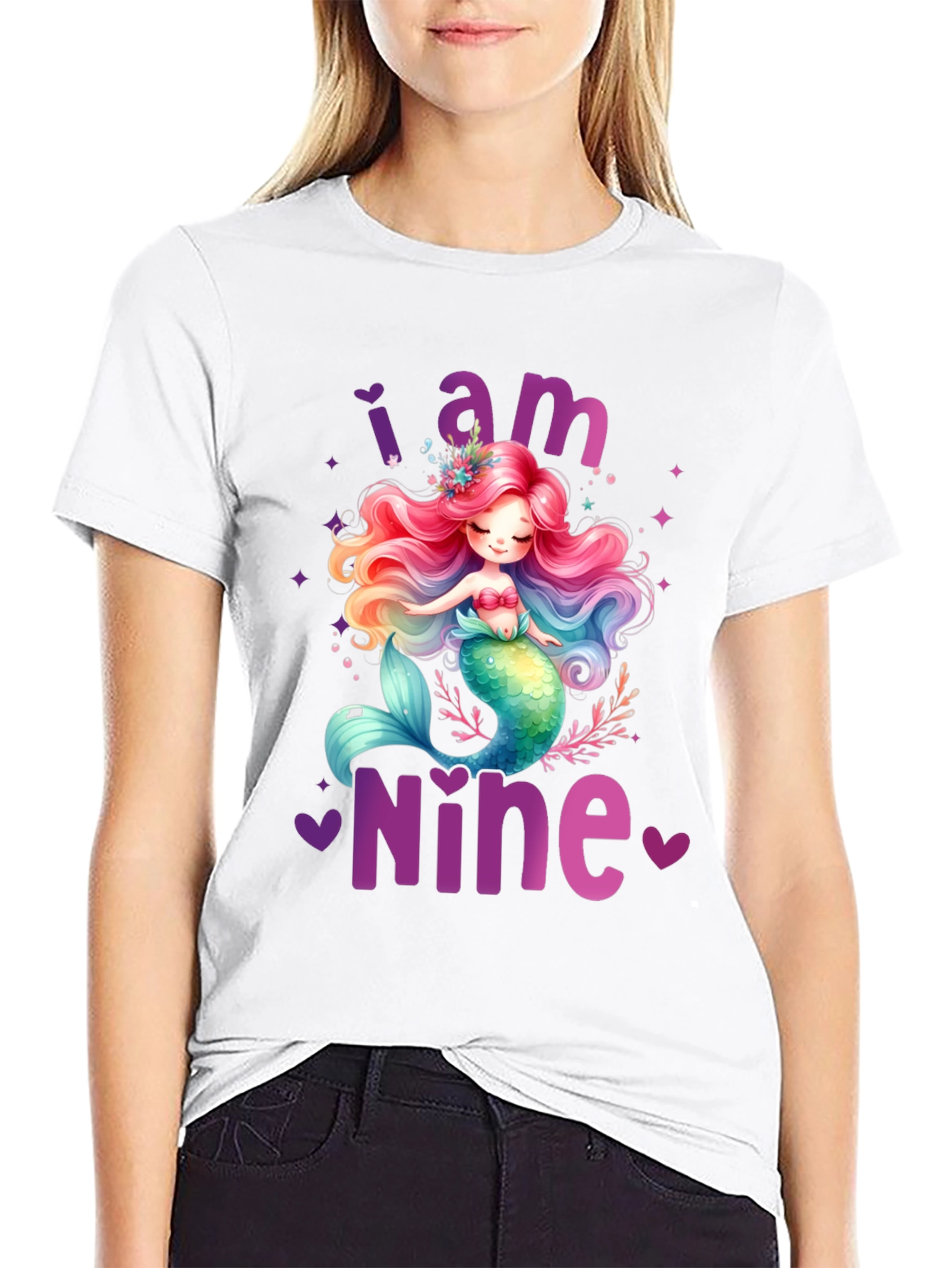 Mermaid Birthday Girl Shirt - I am Nine!