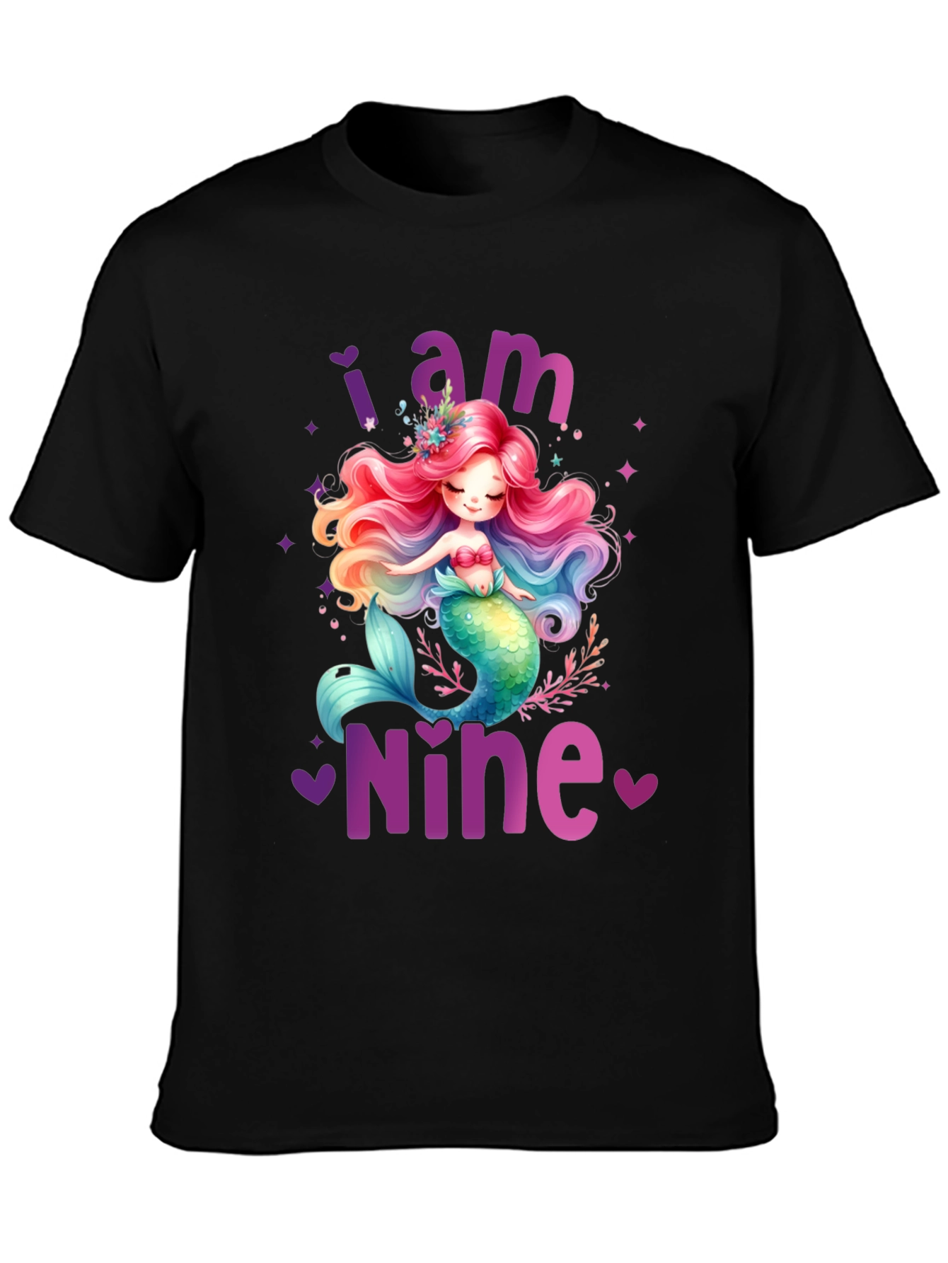 Mermaid Birthday Girl Shirt - I am Nine!