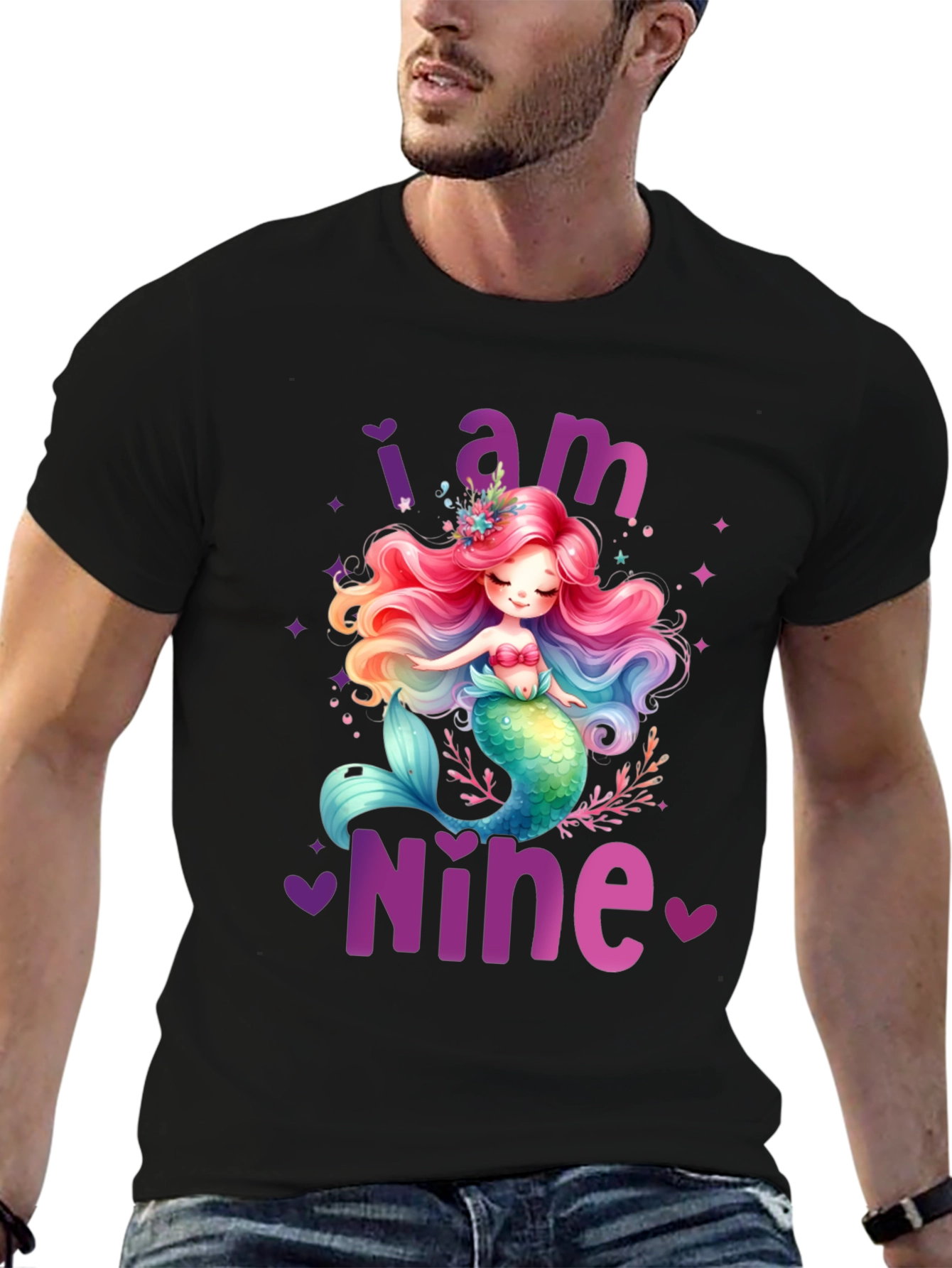 Mermaid Birthday Girl Shirt - I am Nine!