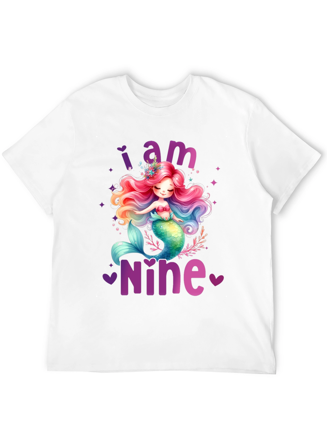 Mermaid Birthday Girl Shirt - I am Nine!