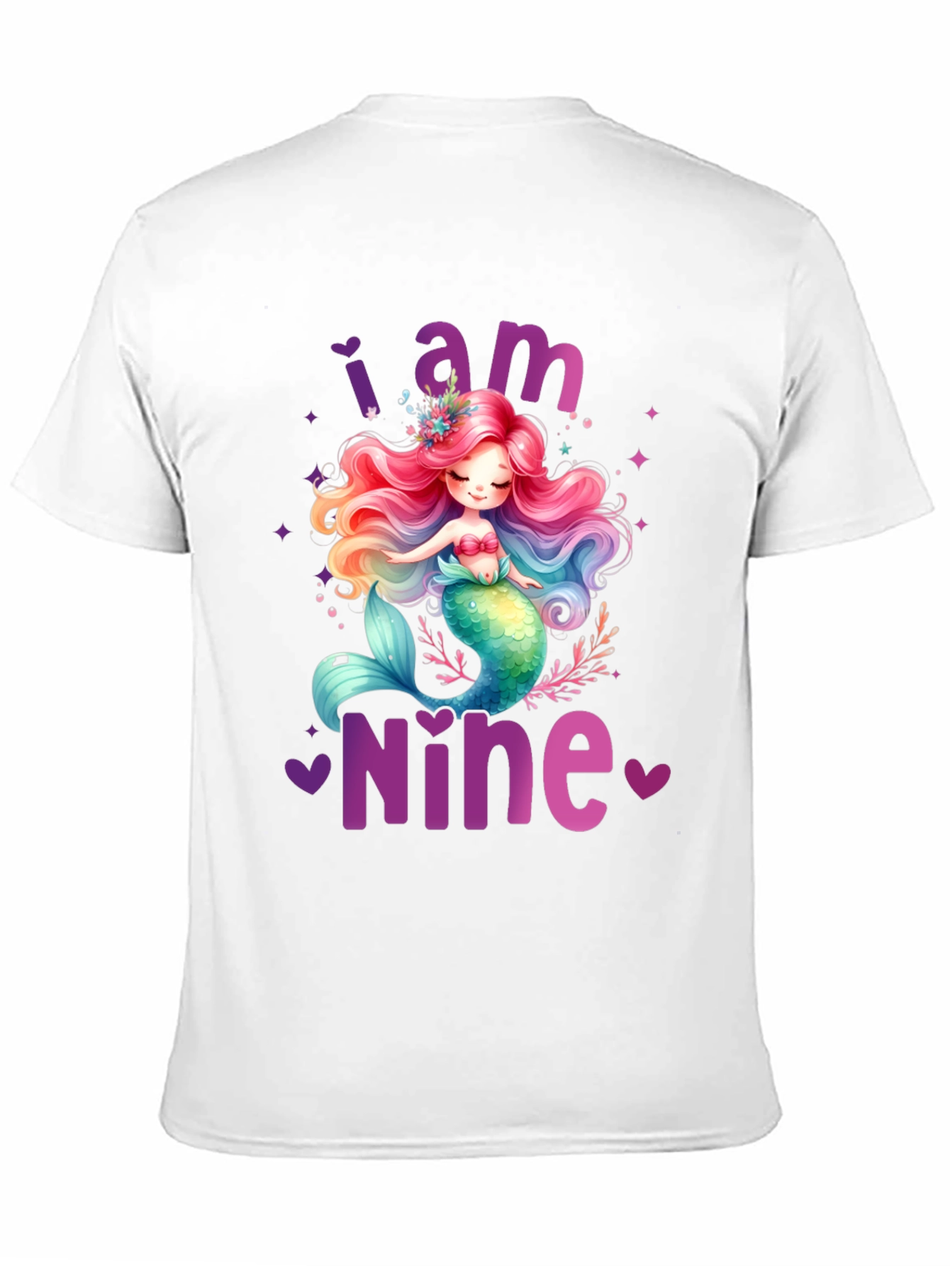 Mermaid Birthday Girl Shirt - I am Nine!