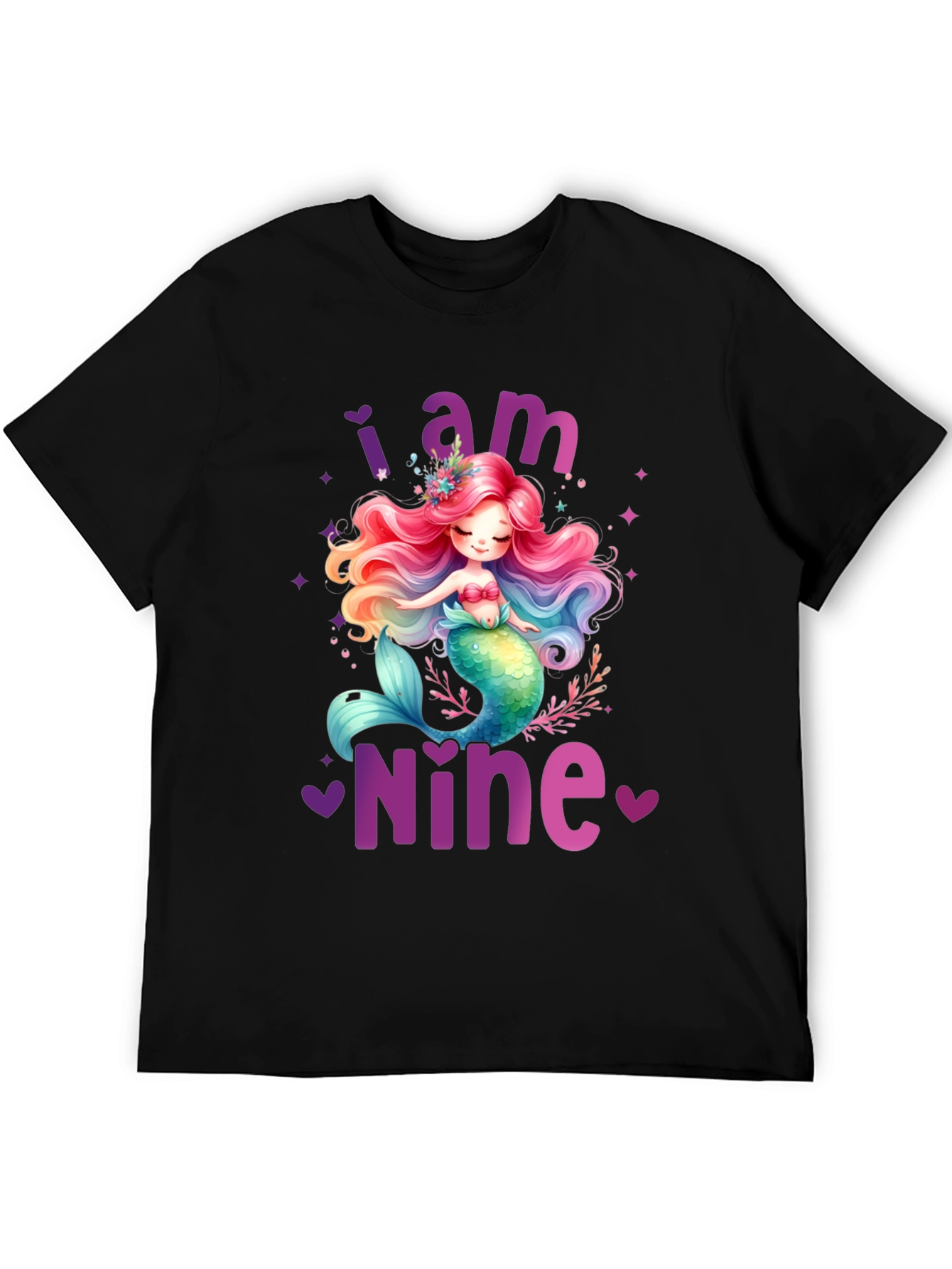 Mermaid Birthday Girl Shirt - I am Nine!