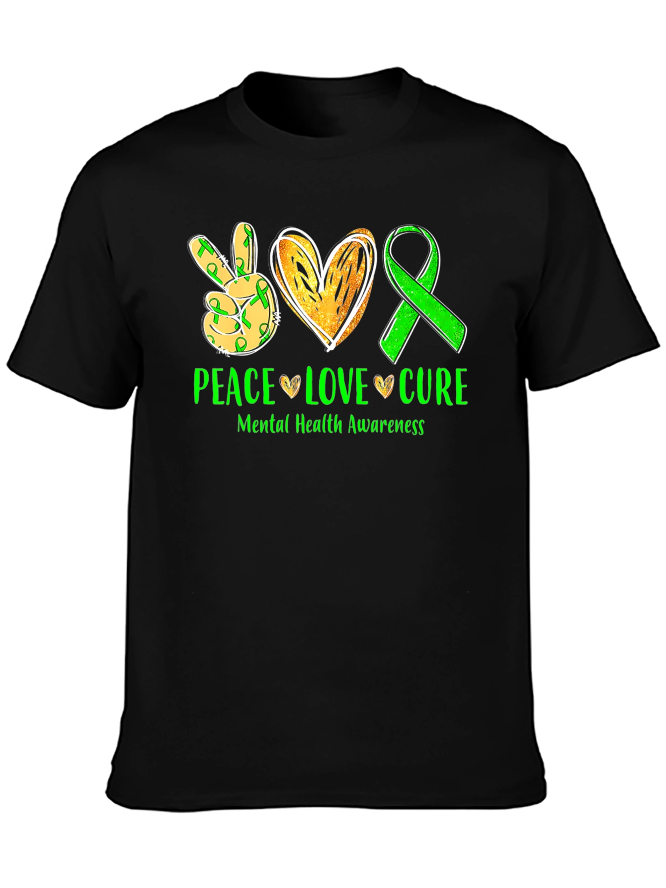 Peace Love Cure Mental Health Awareness T-Shirt