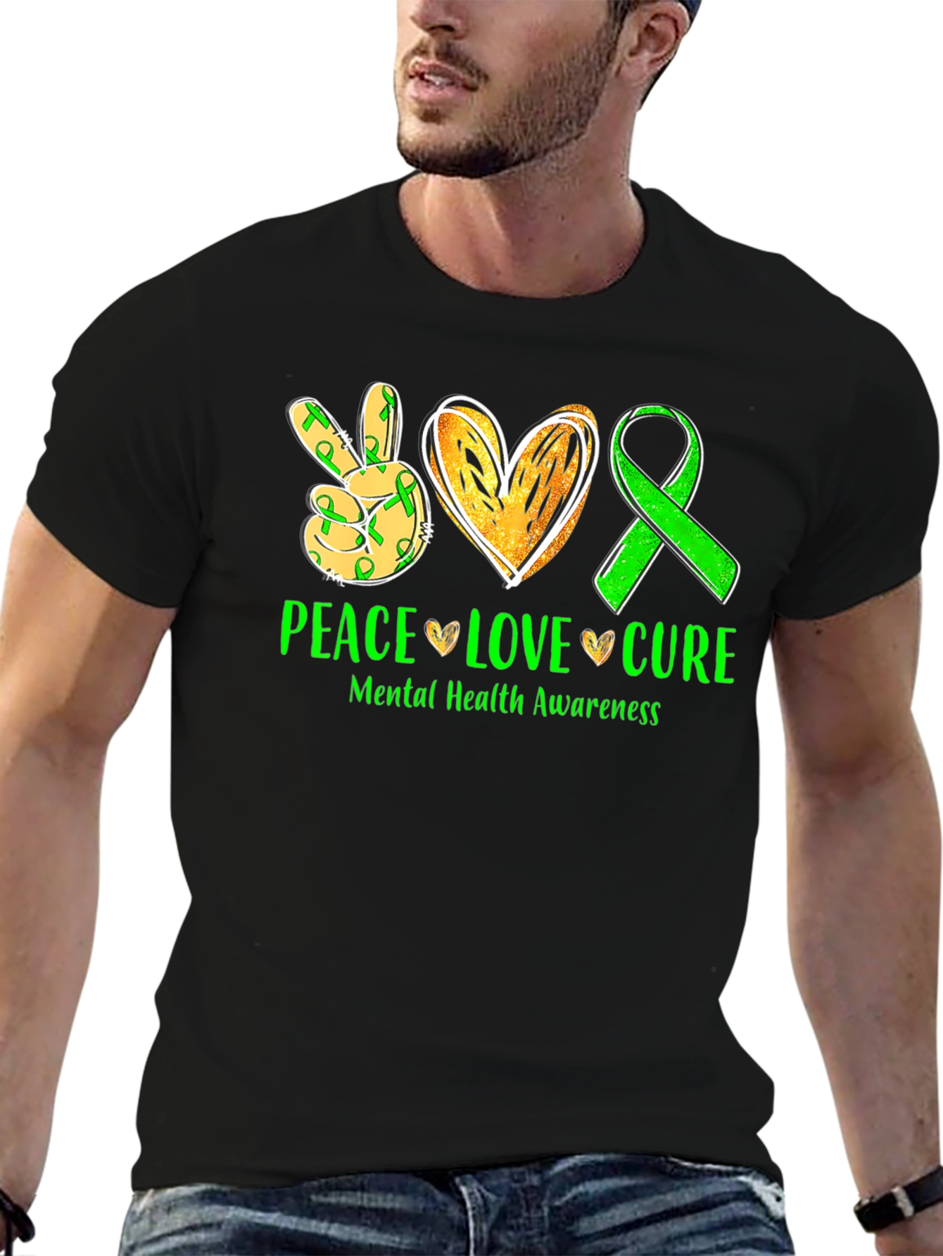 Peace Love Cure Mental Health Awareness T-Shirt