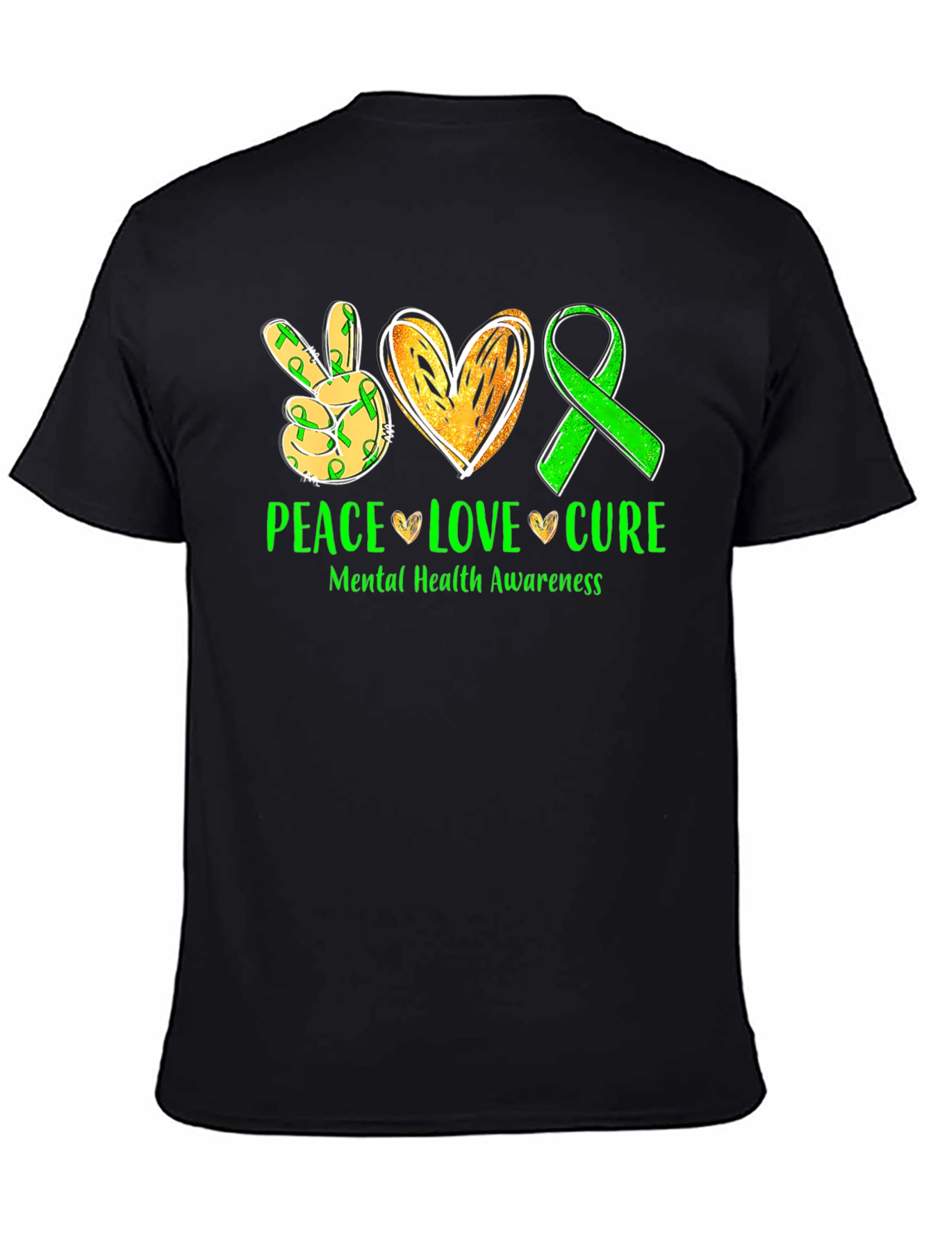 Peace Love Cure Mental Health Awareness T-Shirt